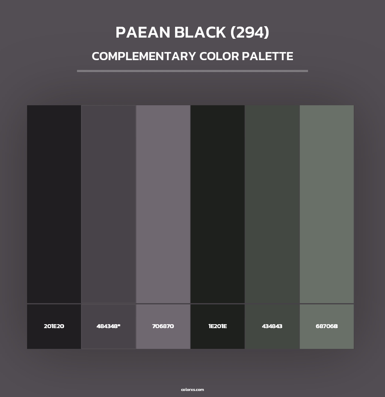 Paean Black (294) - Complementary Color Palette