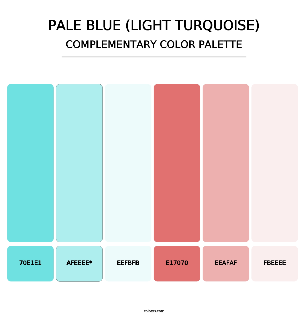 Pale Blue (Light Turquoise) - Complementary Color Palette