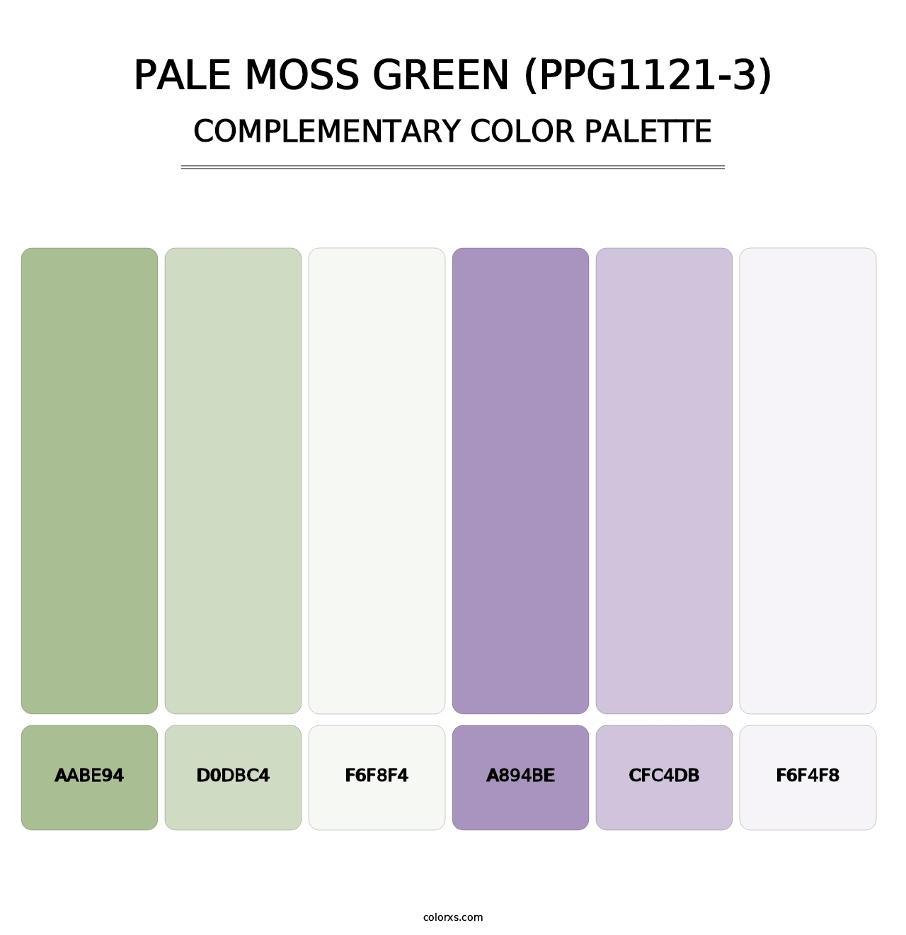Pale Moss Green (PPG1121-3) - Complementary Color Palette