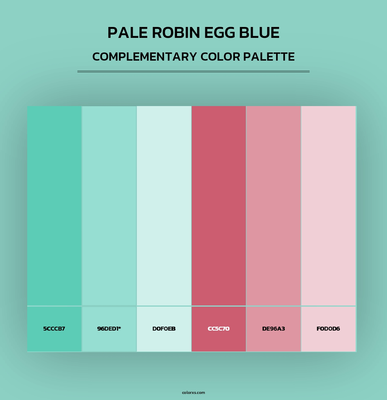 Pale Robin Egg Blue - Complementary Color Palette