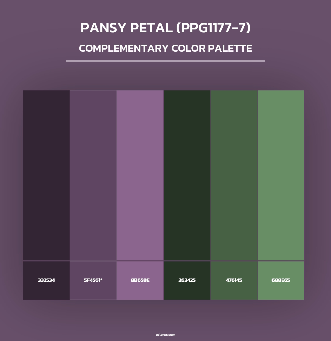 Pansy Petal (PPG1177-7) - Complementary Color Palette