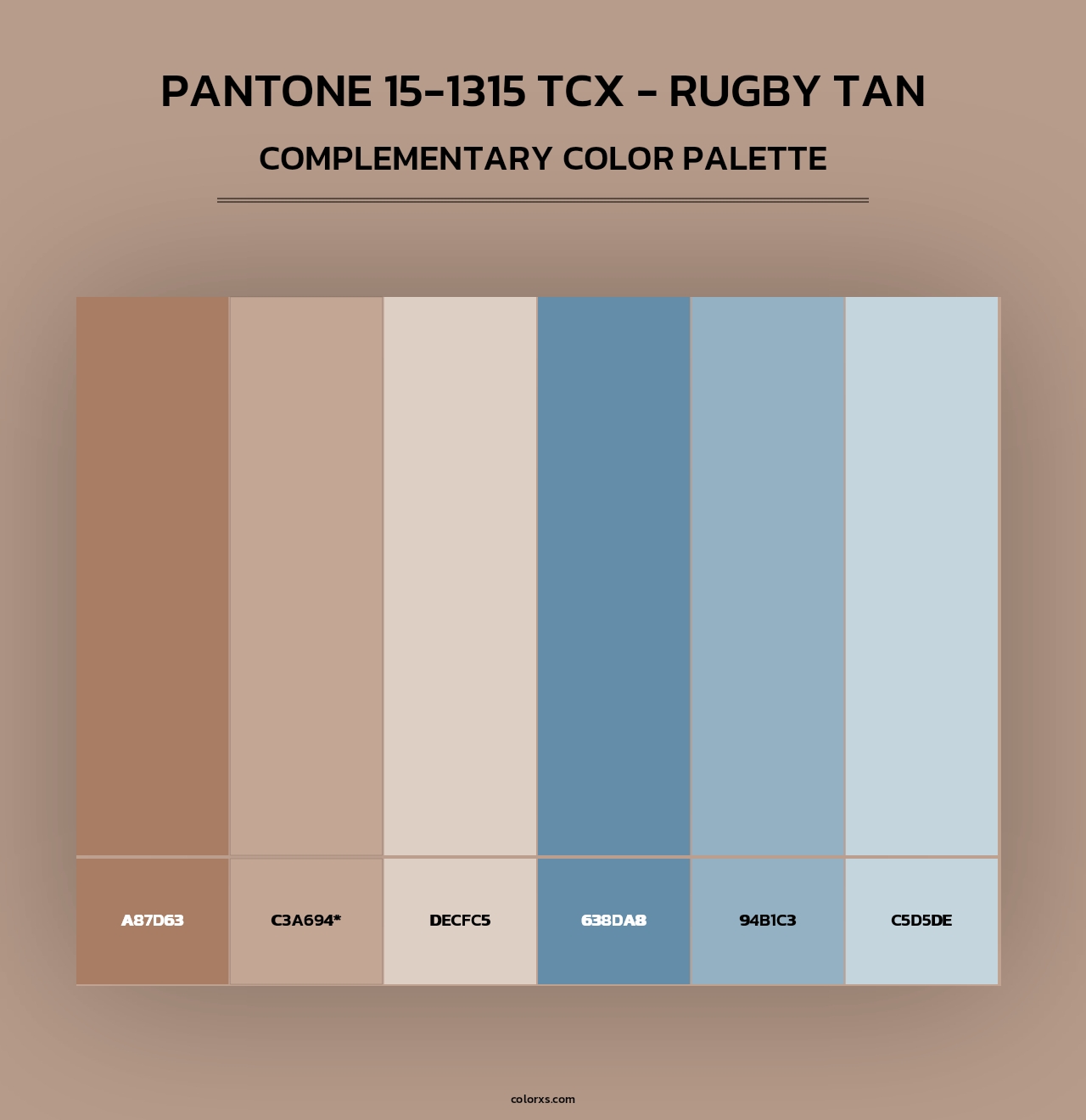 PANTONE 15-1315 TCX - Rugby Tan - Complementary Color Palette