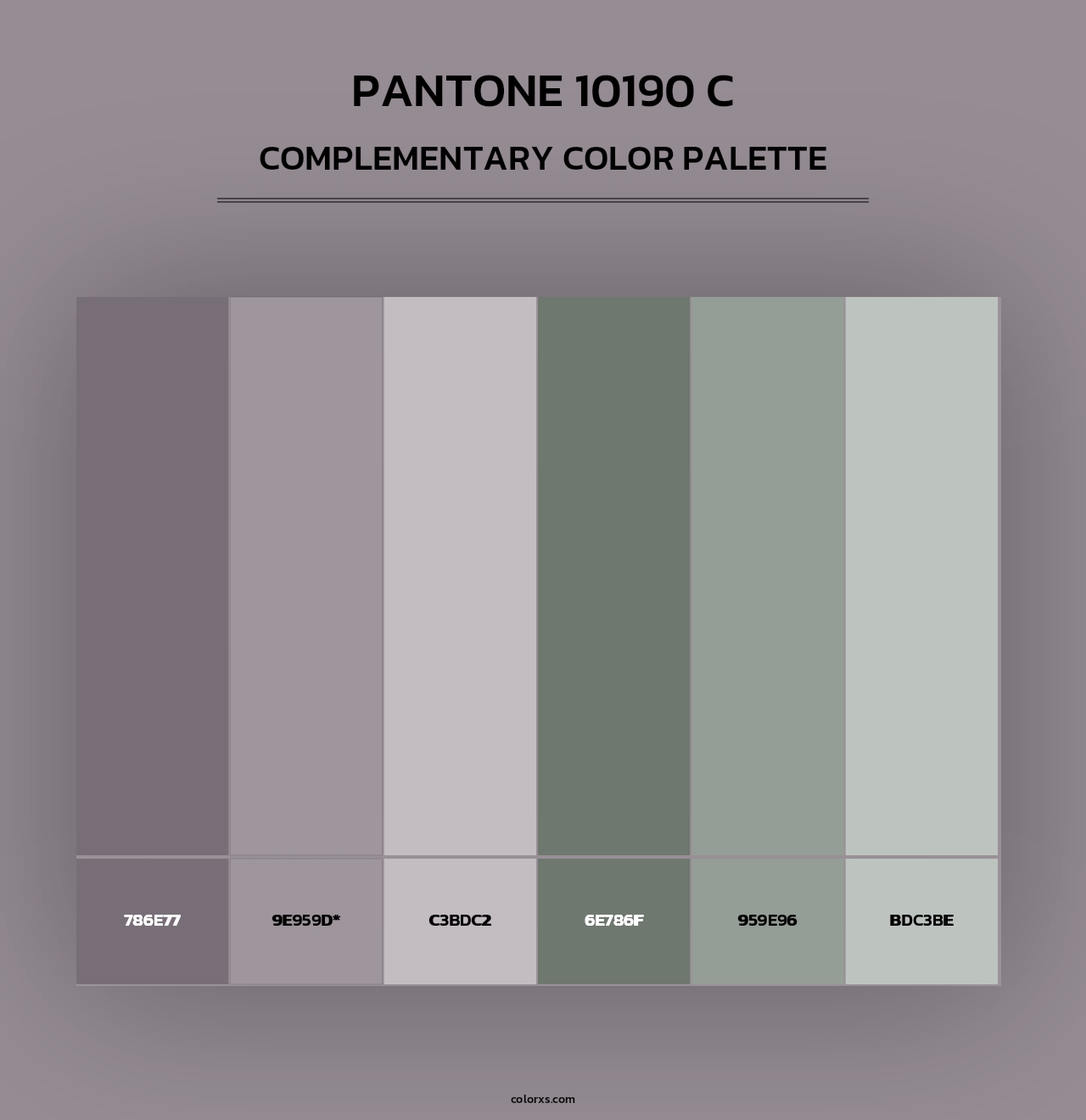 PANTONE 10190 C - Complementary Color Palette