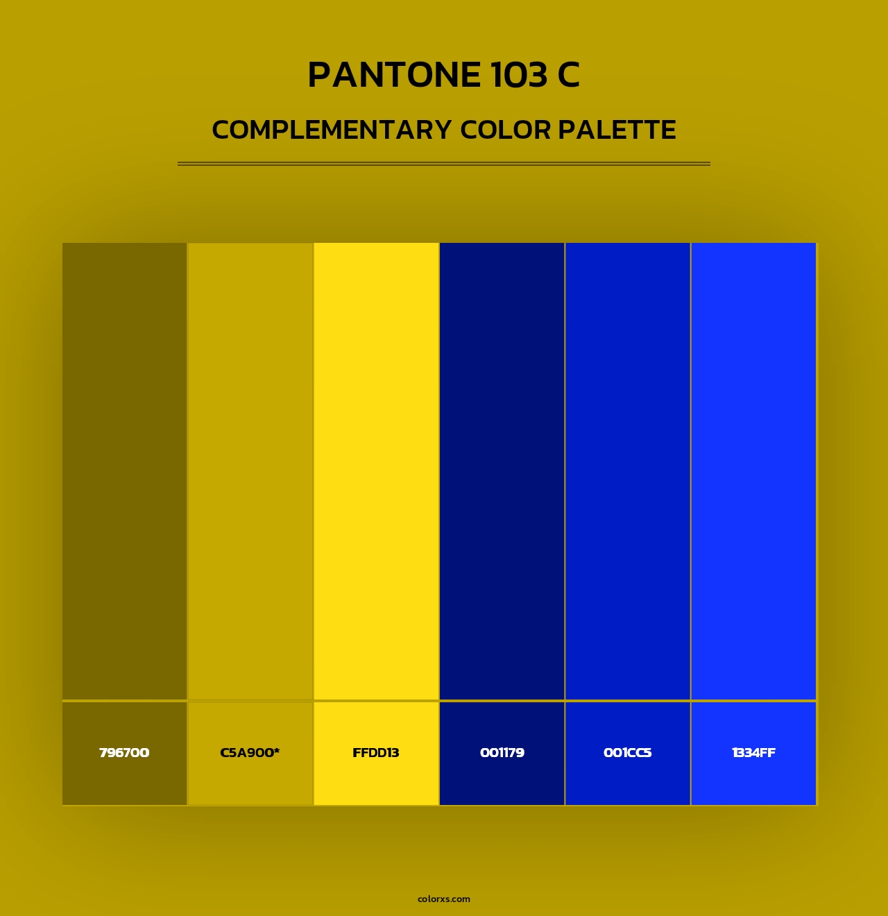 PANTONE 103 C - Complementary Color Palette