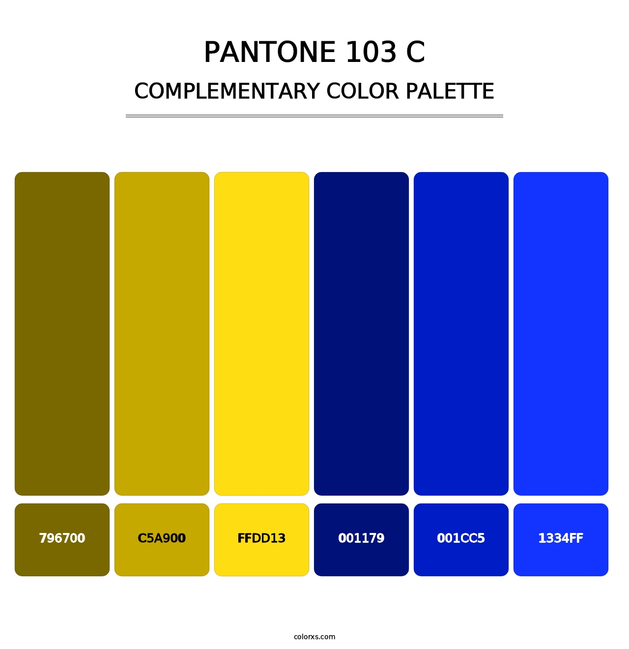 PANTONE 103 C - Complementary Color Palette