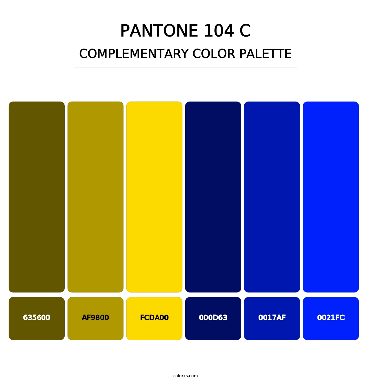PANTONE 104 C - Complementary Color Palette