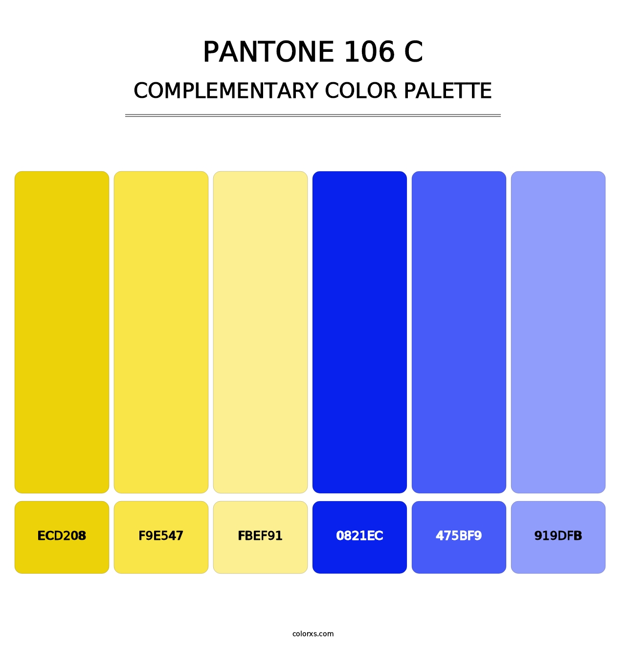 PANTONE 106 C - Complementary Color Palette