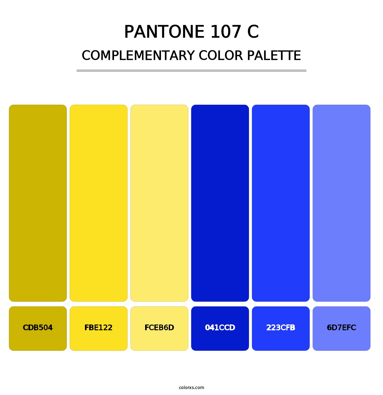 PANTONE 107 C - Complementary Color Palette