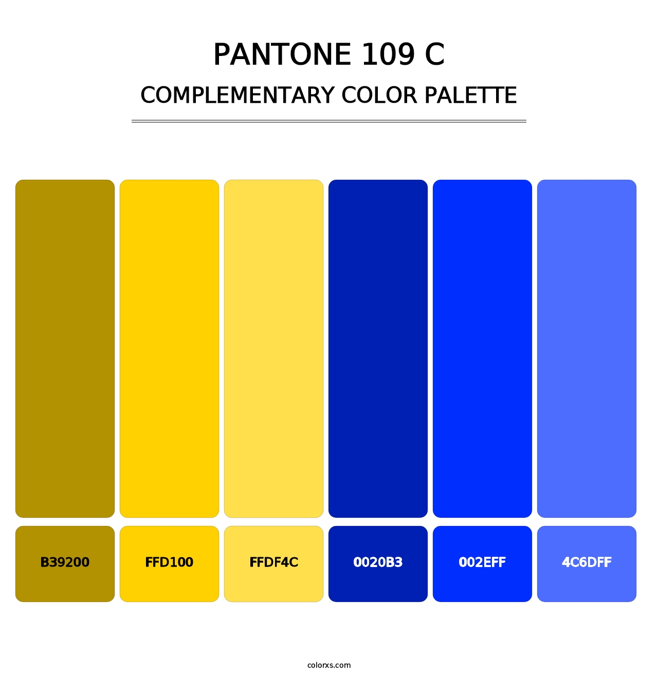 PANTONE 109 C - Complementary Color Palette