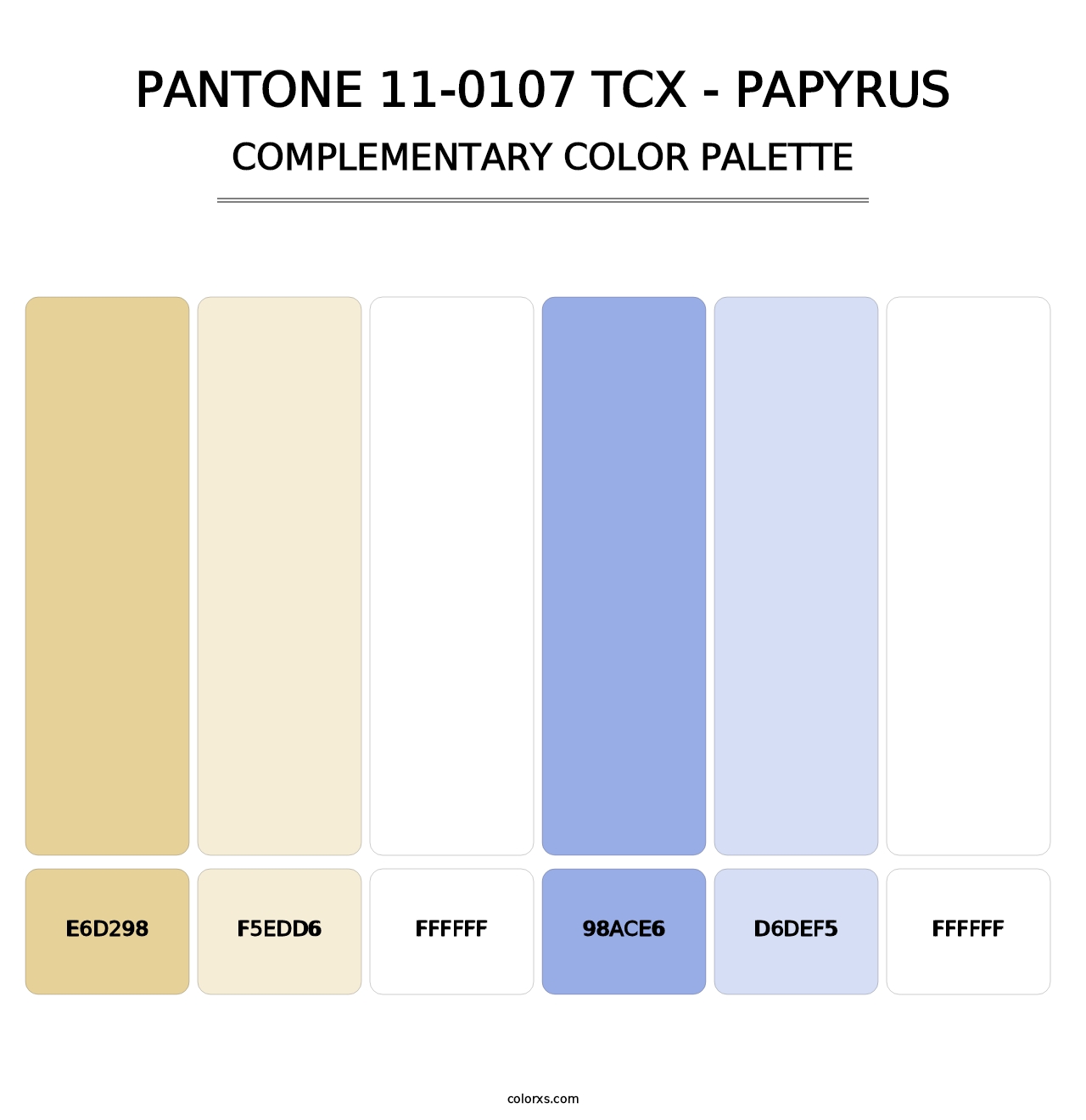 PANTONE 11-0107 TCX - Papyrus - Complementary Color Palette