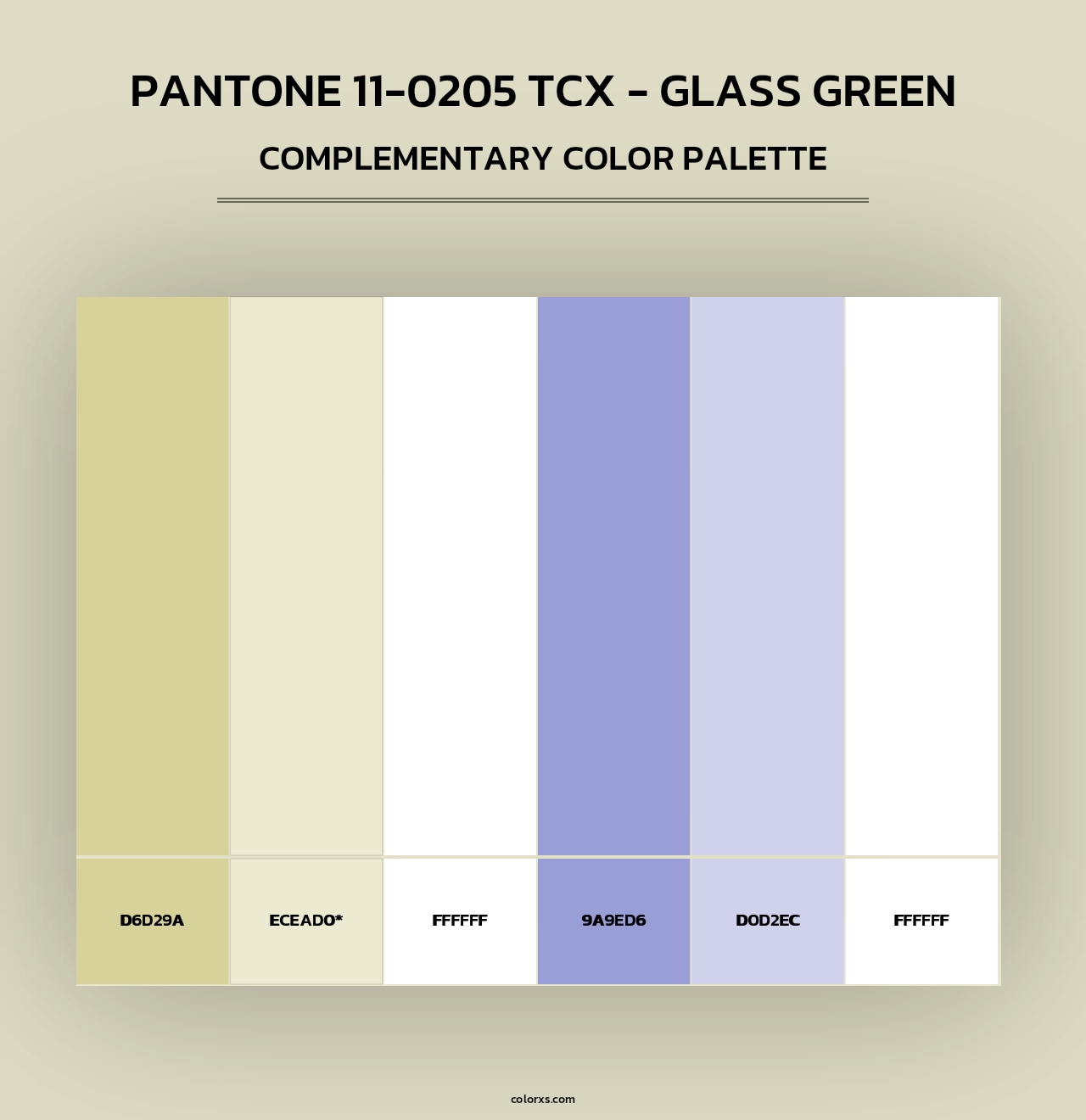 PANTONE 11-0205 TCX - Glass Green - Complementary Color Palette