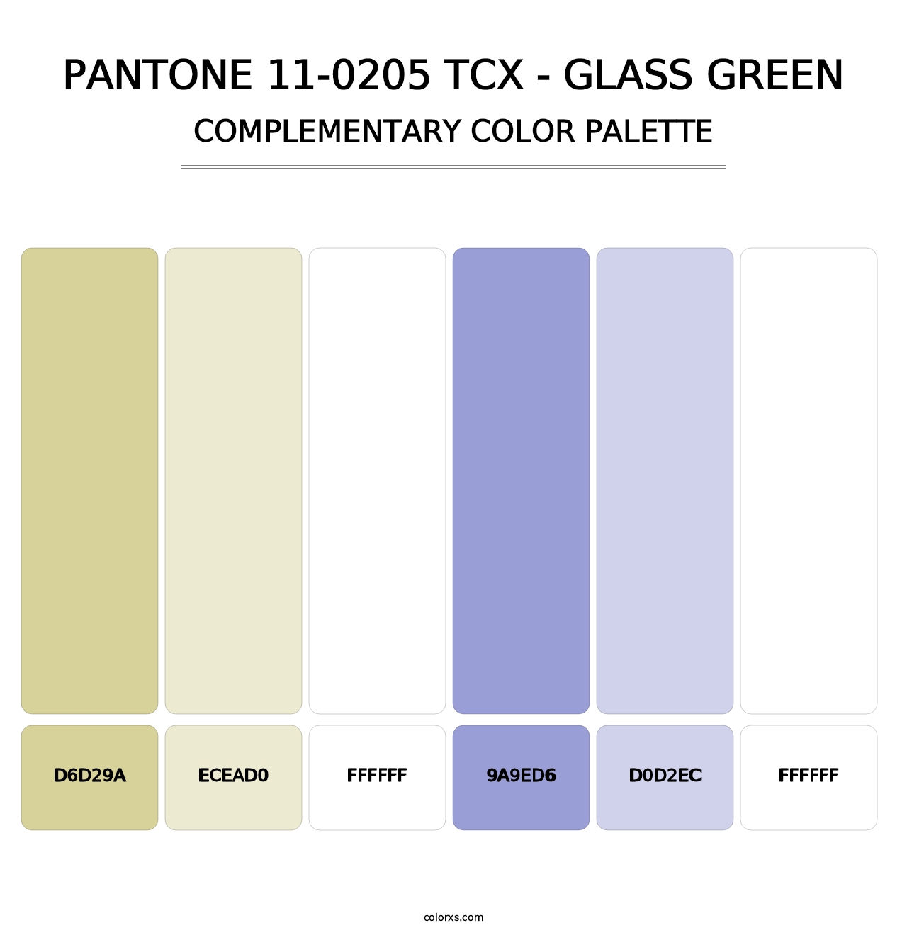 PANTONE 11-0205 TCX - Glass Green - Complementary Color Palette