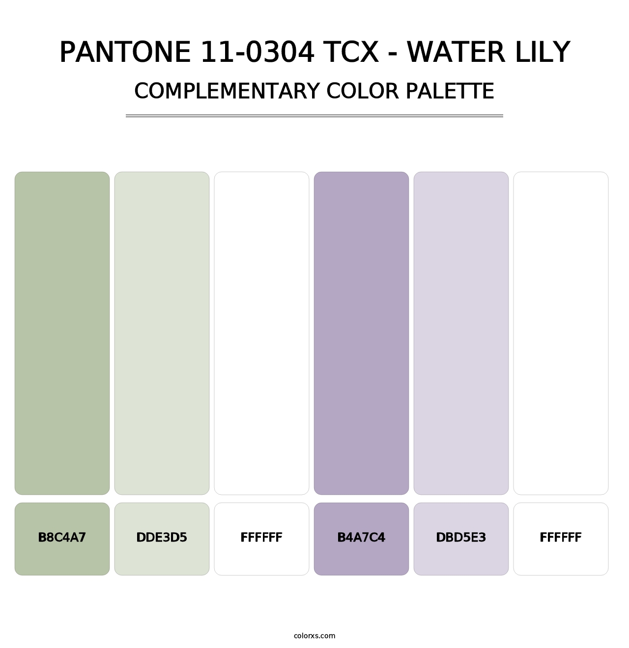 PANTONE 11-0304 TCX - Water Lily - Complementary Color Palette