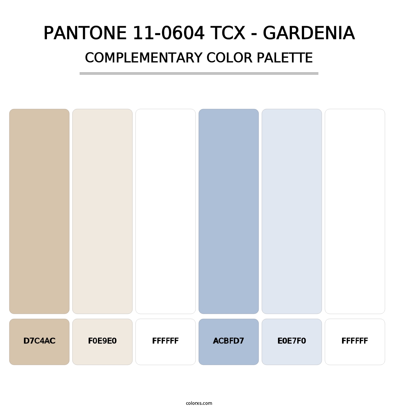 PANTONE 11-0604 TCX - Gardenia - Complementary Color Palette