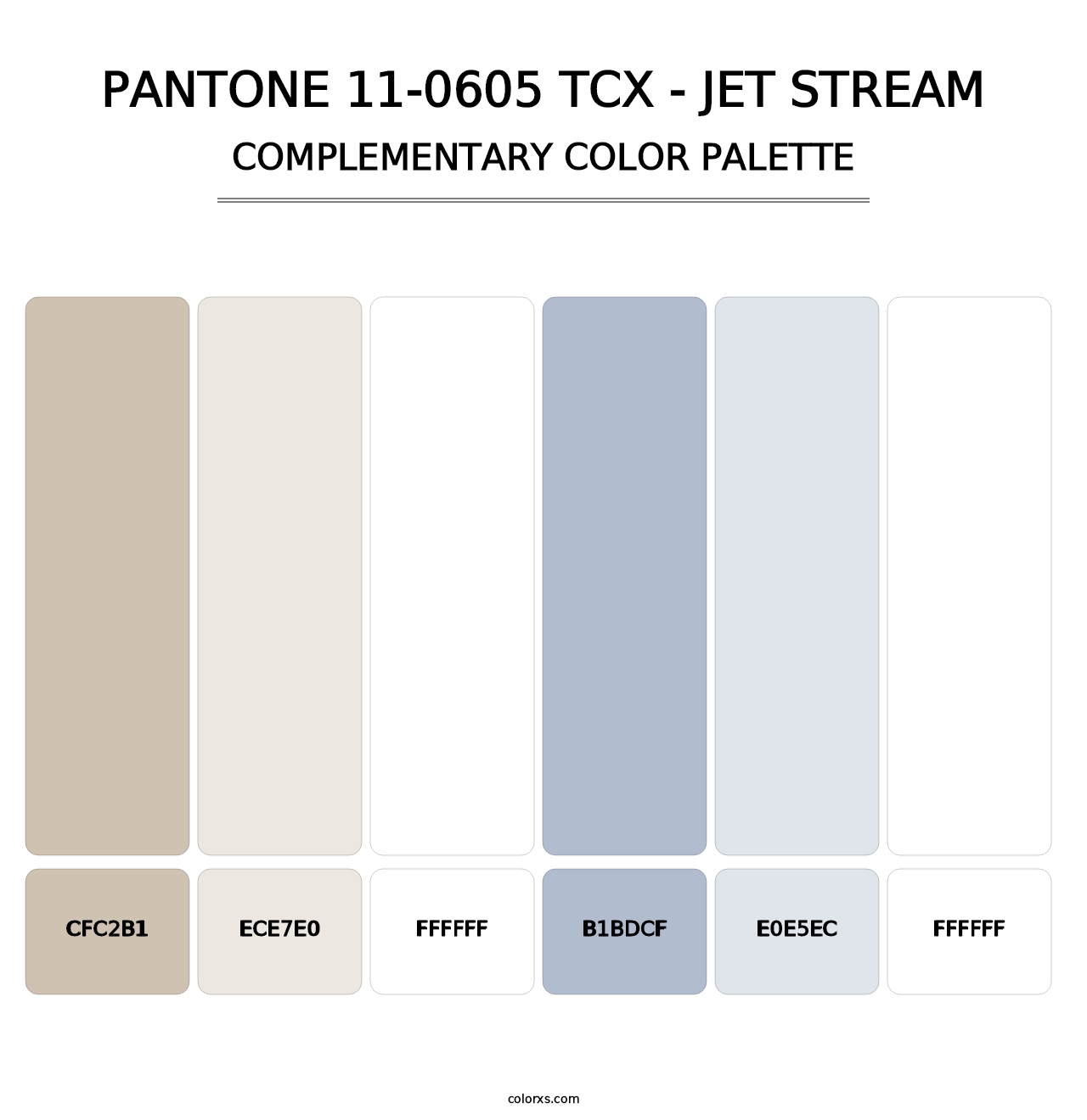PANTONE 11-0605 TCX - Jet Stream - Complementary Color Palette