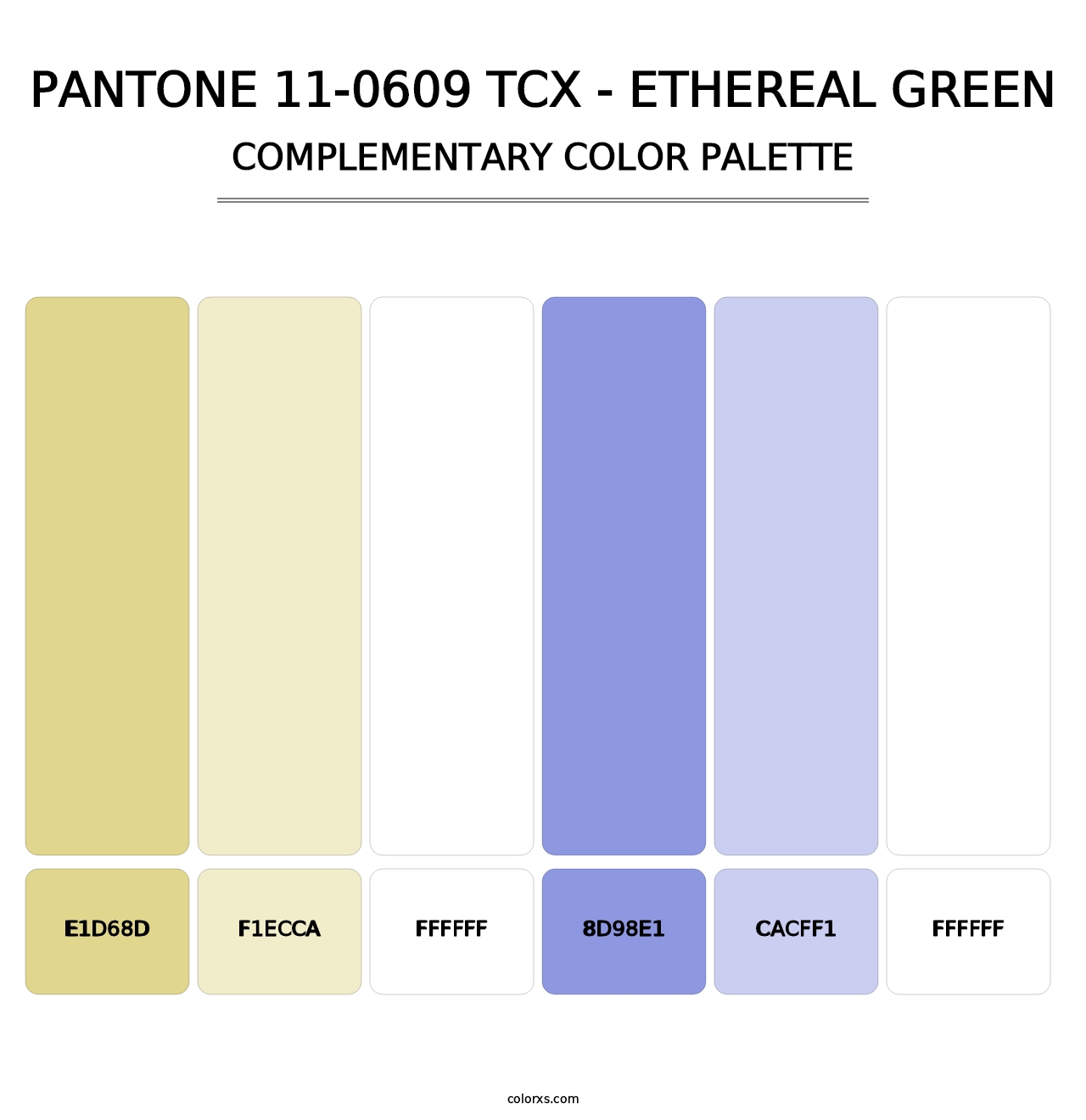 PANTONE 11-0609 TCX - Ethereal Green - Complementary Color Palette