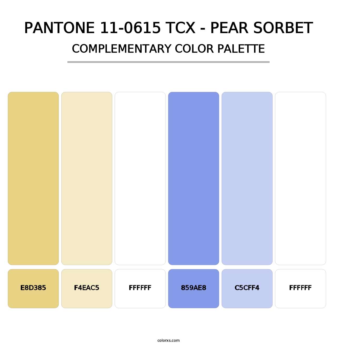 PANTONE 11-0615 TCX - Pear Sorbet - Complementary Color Palette