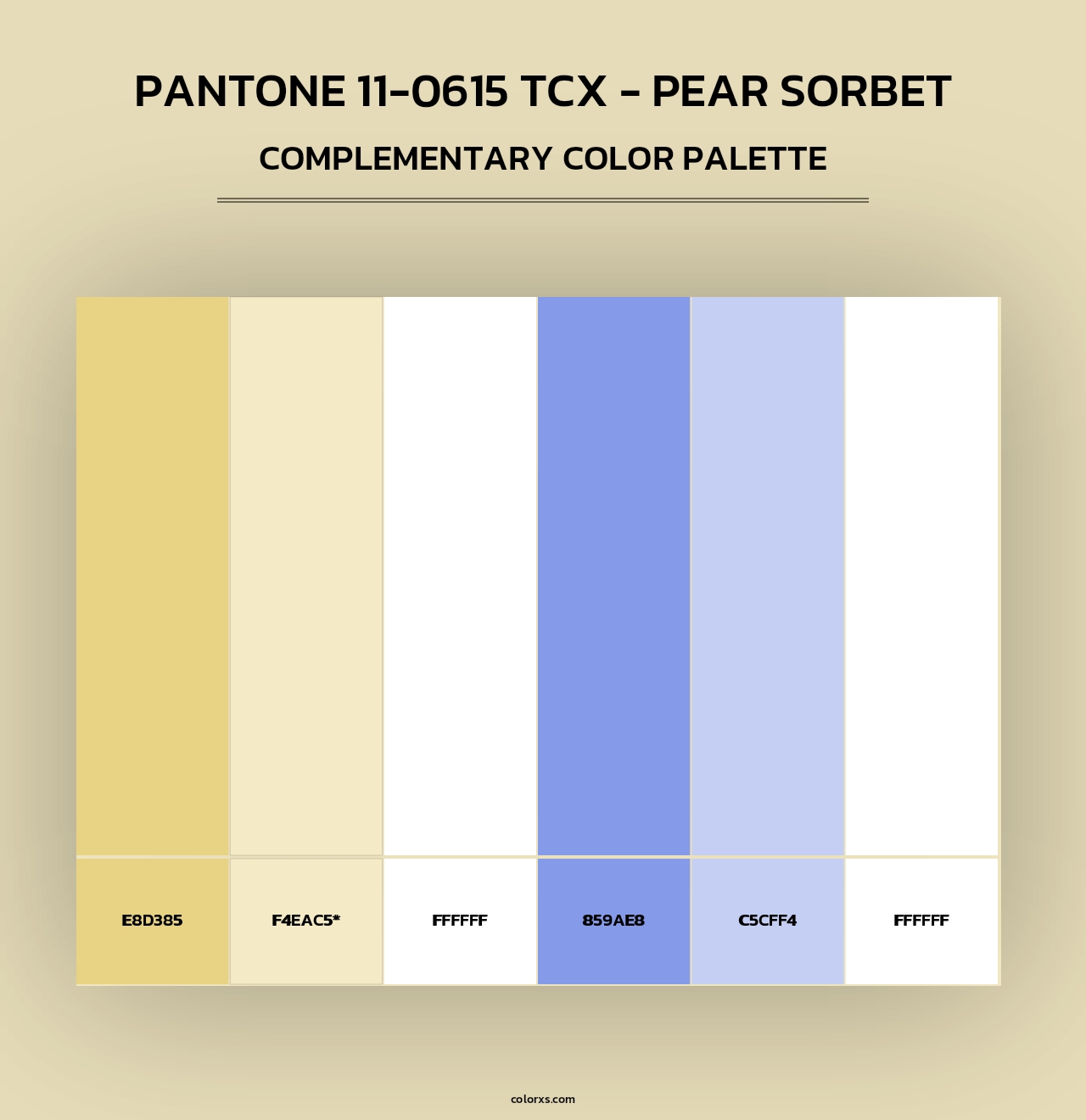 PANTONE 11-0615 TCX - Pear Sorbet - Complementary Color Palette
