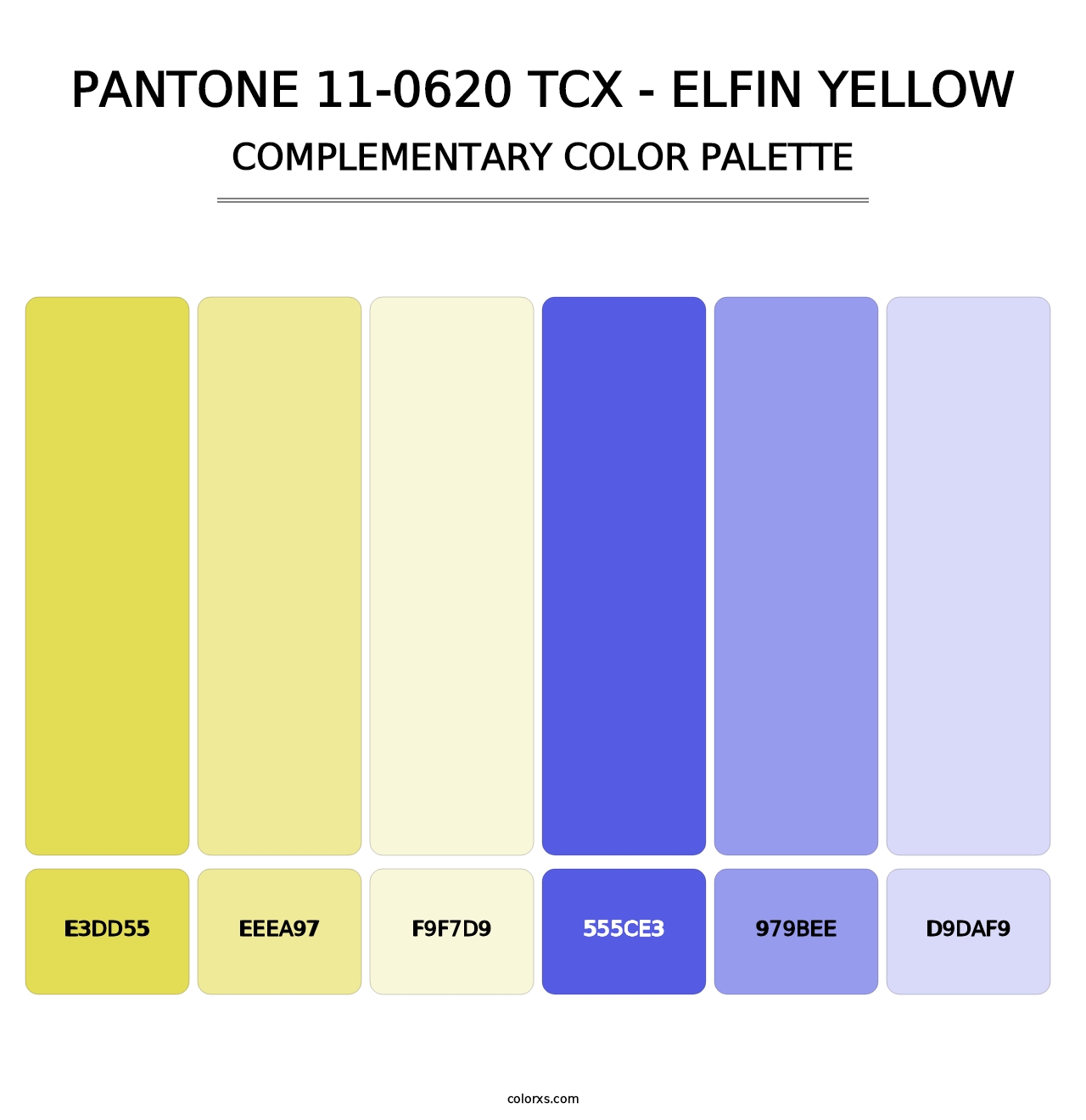 PANTONE 11-0620 TCX - Elfin Yellow - Complementary Color Palette