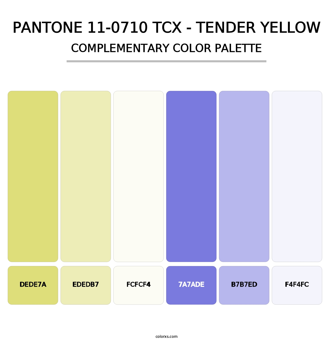 PANTONE 11-0710 TCX - Tender Yellow - Complementary Color Palette