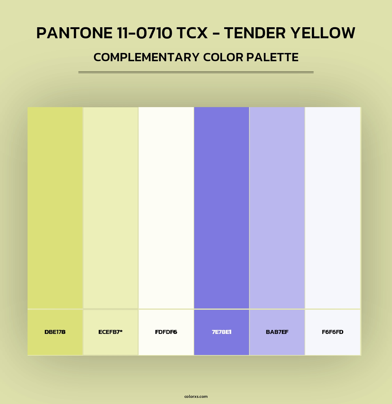 PANTONE 11-0710 TCX - Tender Yellow - Complementary Color Palette