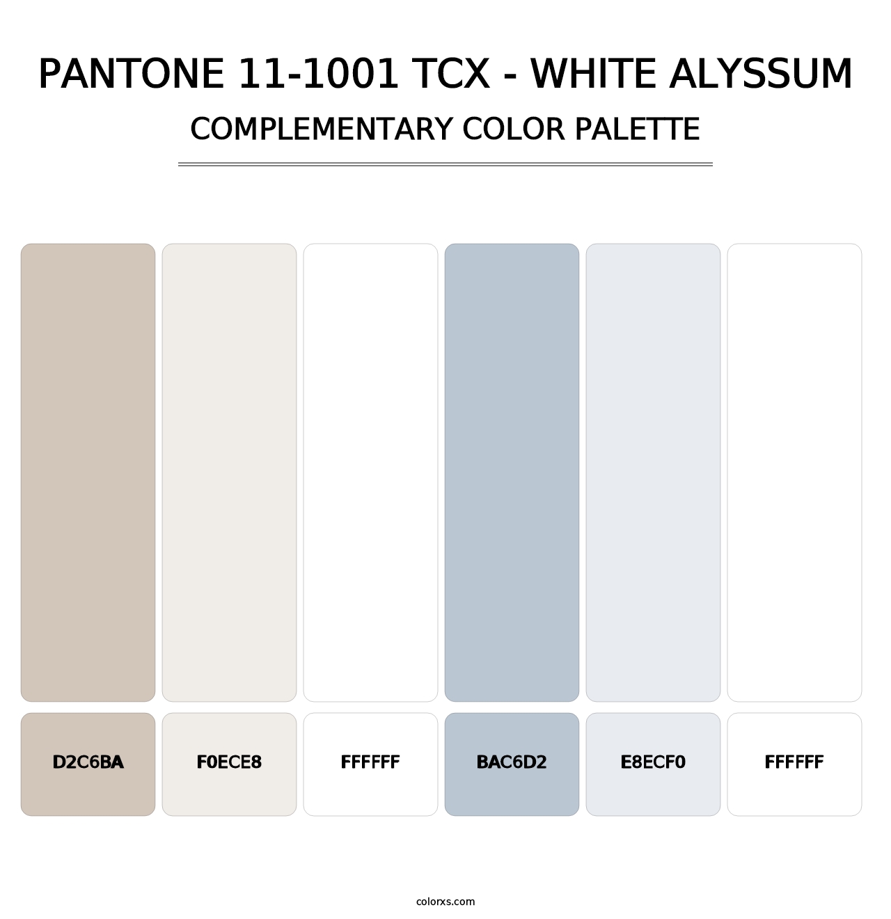 PANTONE 11-1001 TCX - White Alyssum - Complementary Color Palette