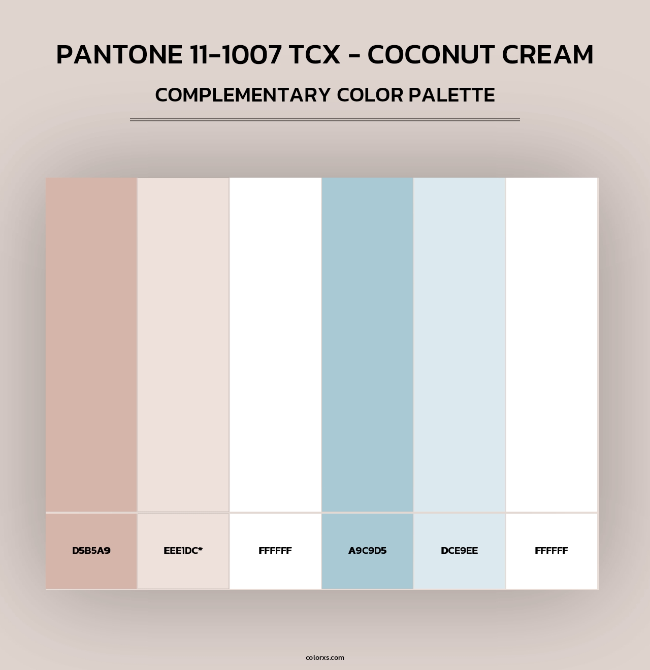 PANTONE 11-1007 TCX - Coconut Cream - Complementary Color Palette