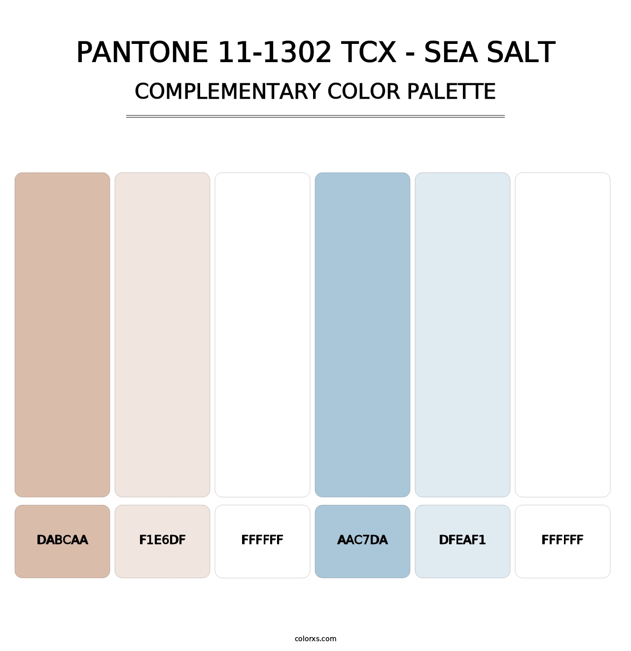 PANTONE 11-1302 TCX - Sea Salt - Complementary Color Palette