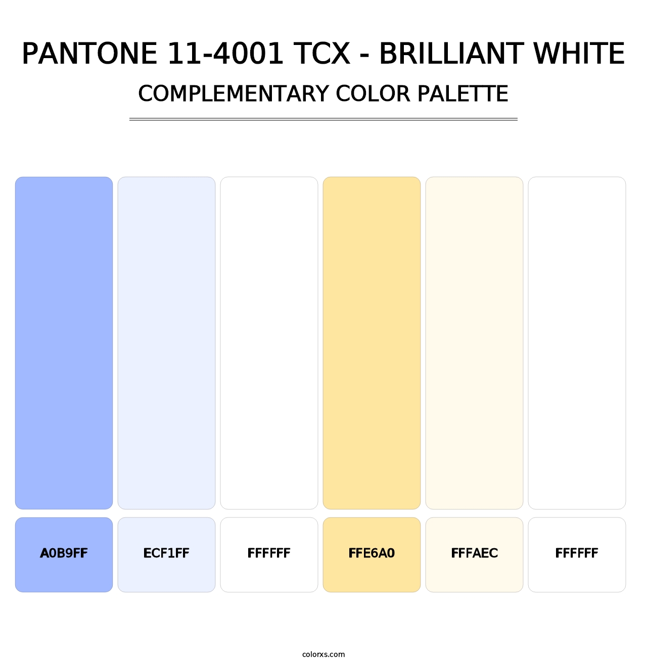 PANTONE 11-4001 TCX - Brilliant White - Complementary Color Palette