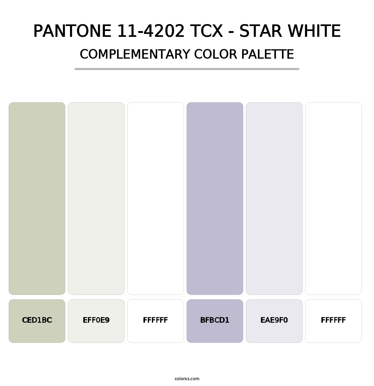 PANTONE 11-4202 TCX - Star White - Complementary Color Palette