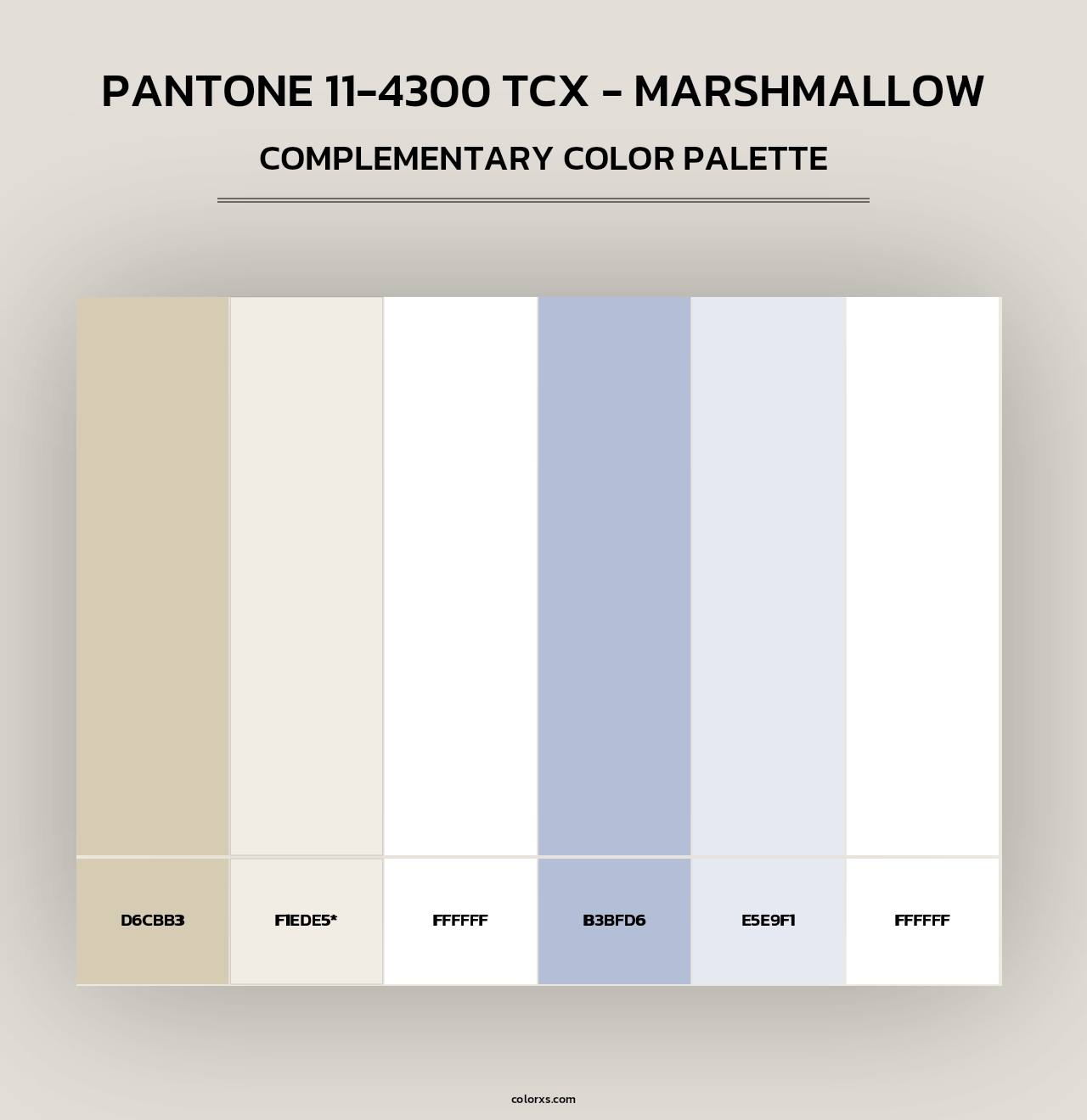 PANTONE 11-4300 TCX - Marshmallow - Complementary Color Palette