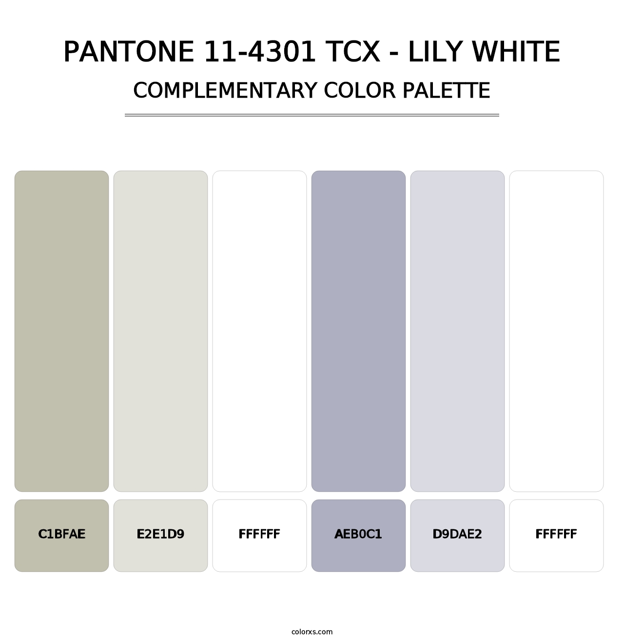 PANTONE 11-4301 TCX - Lily White - Complementary Color Palette