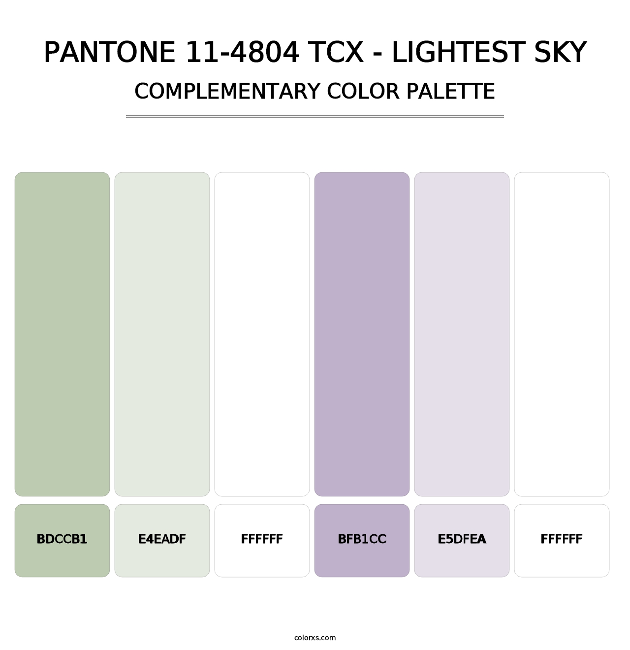 PANTONE 11-4804 TCX - Lightest Sky - Complementary Color Palette
