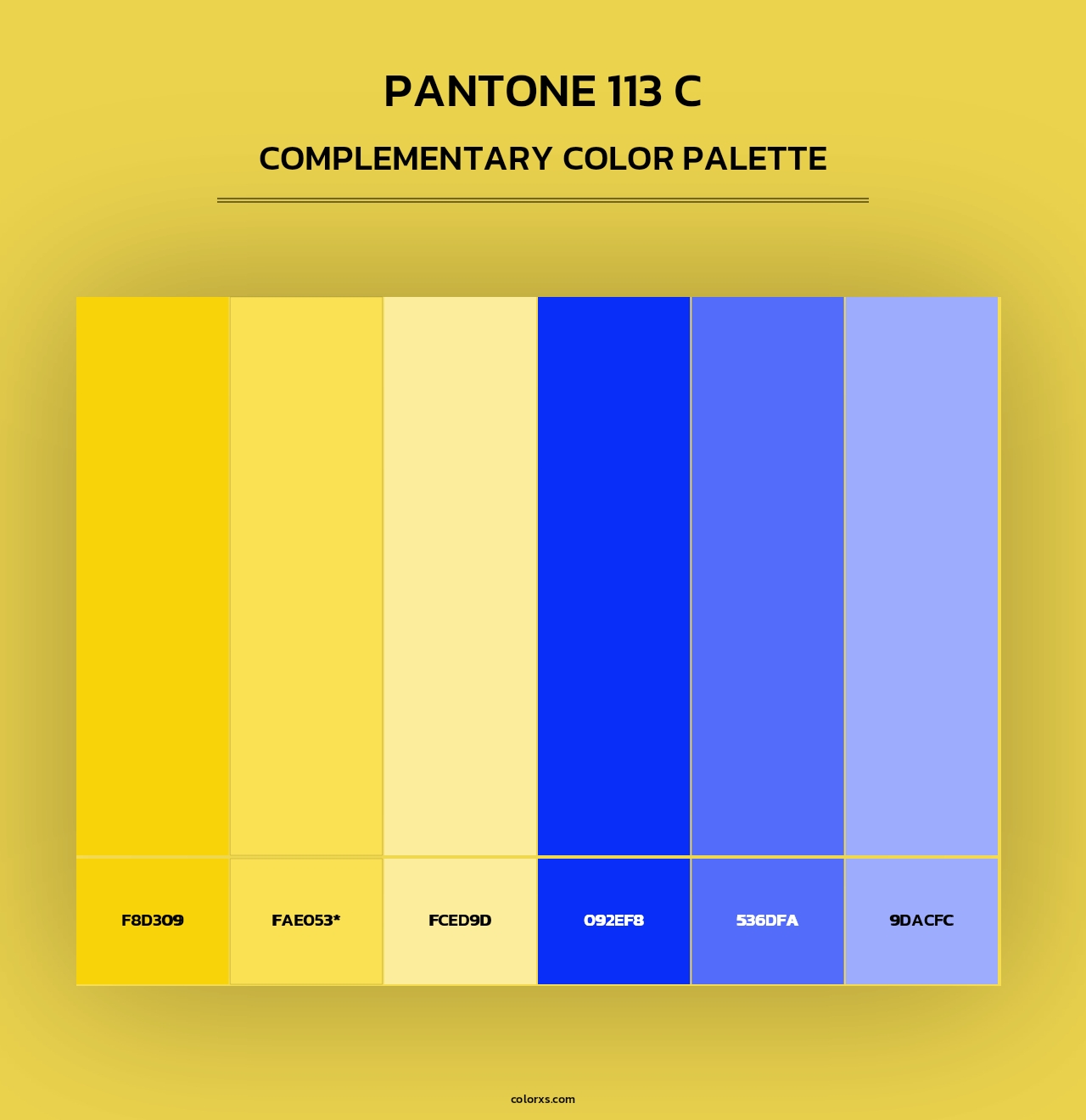 PANTONE 113 C - Complementary Color Palette
