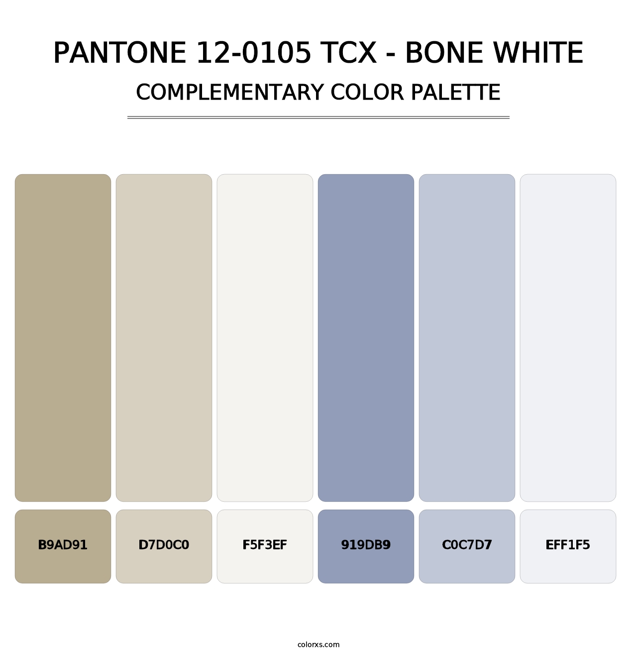 PANTONE 12-0105 TCX - Bone White - Complementary Color Palette