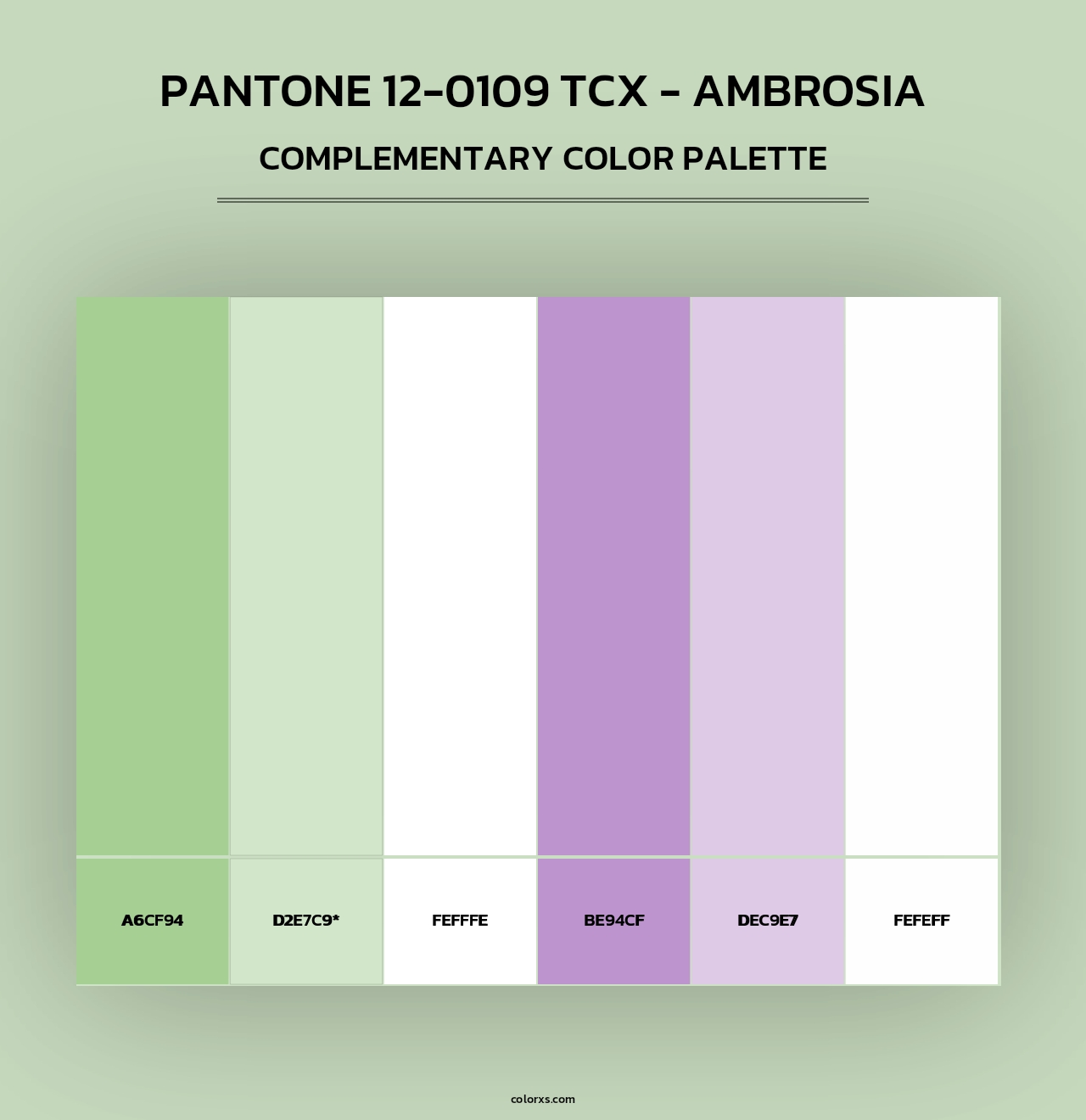 PANTONE 12-0109 TCX - Ambrosia - Complementary Color Palette