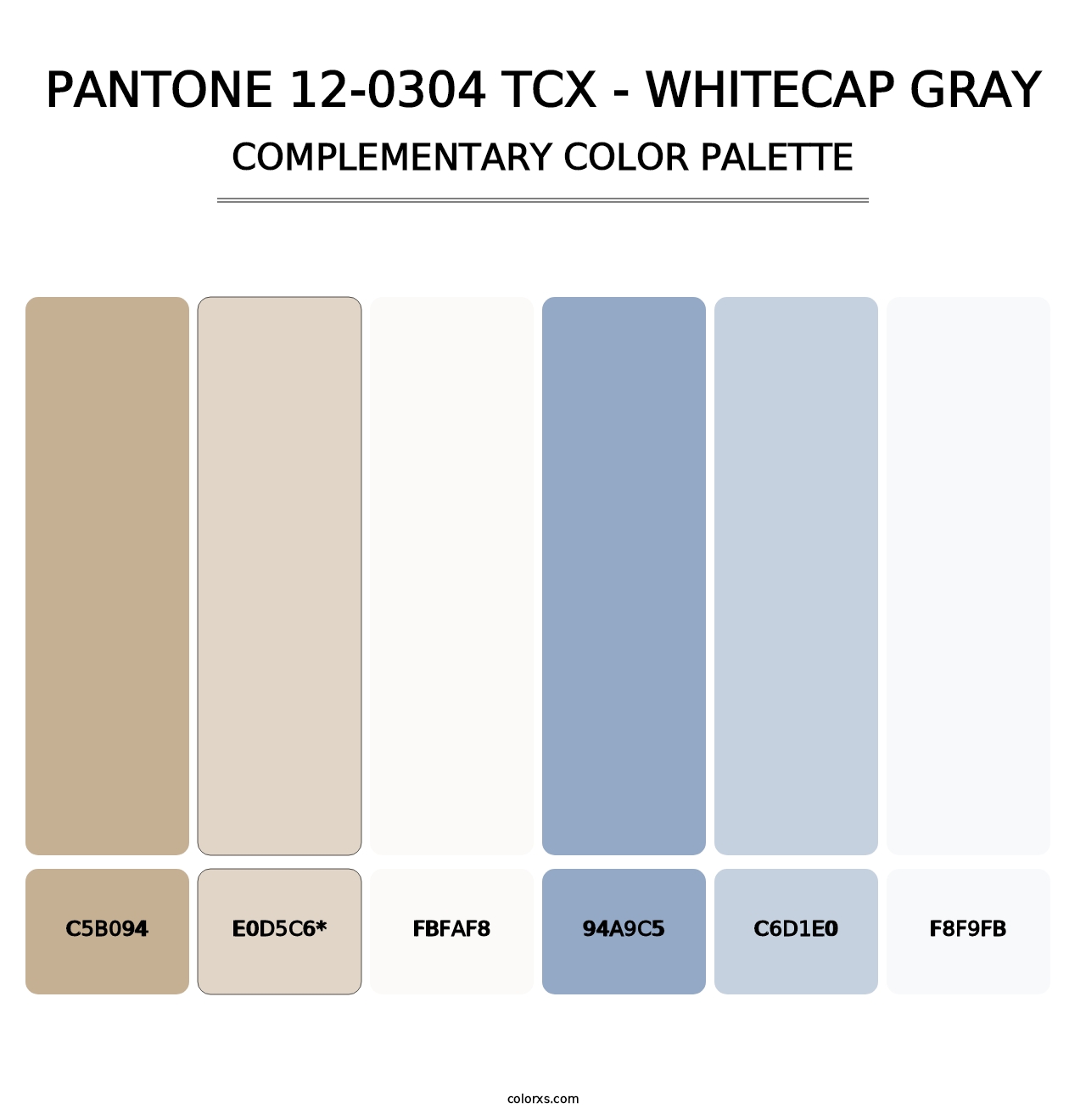 PANTONE 12-0304 TCX - Whitecap Gray - Complementary Color Palette