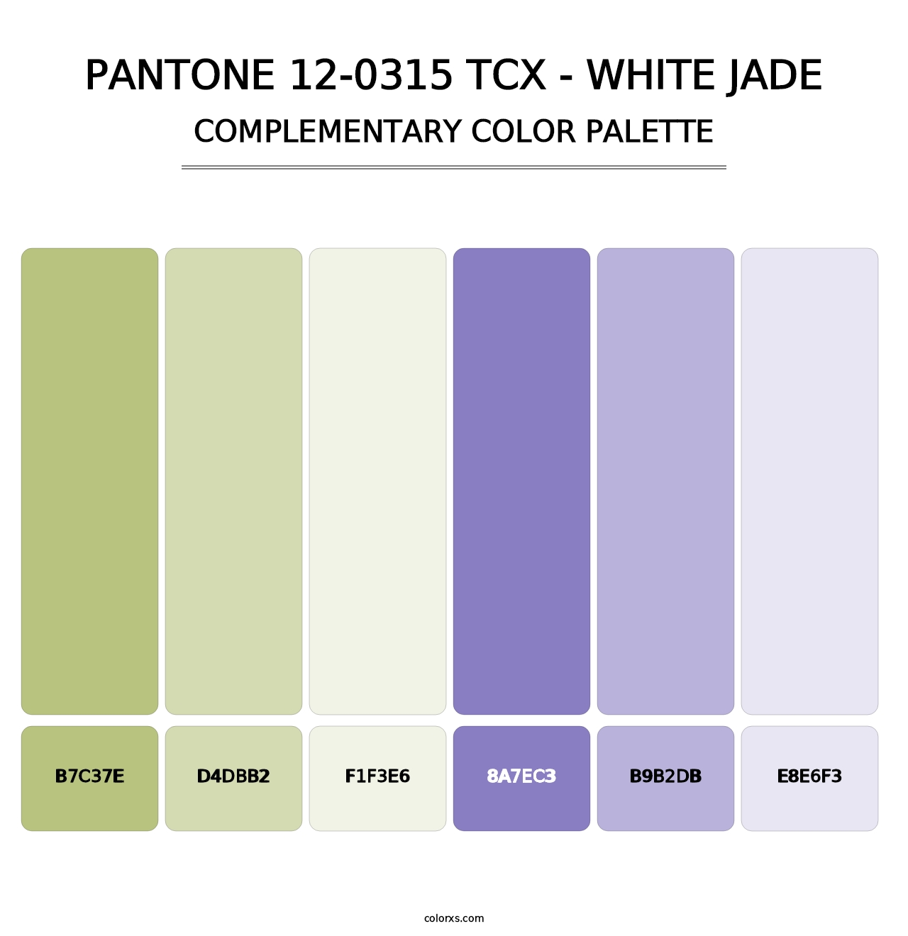 PANTONE 12-0315 TCX - White Jade - Complementary Color Palette