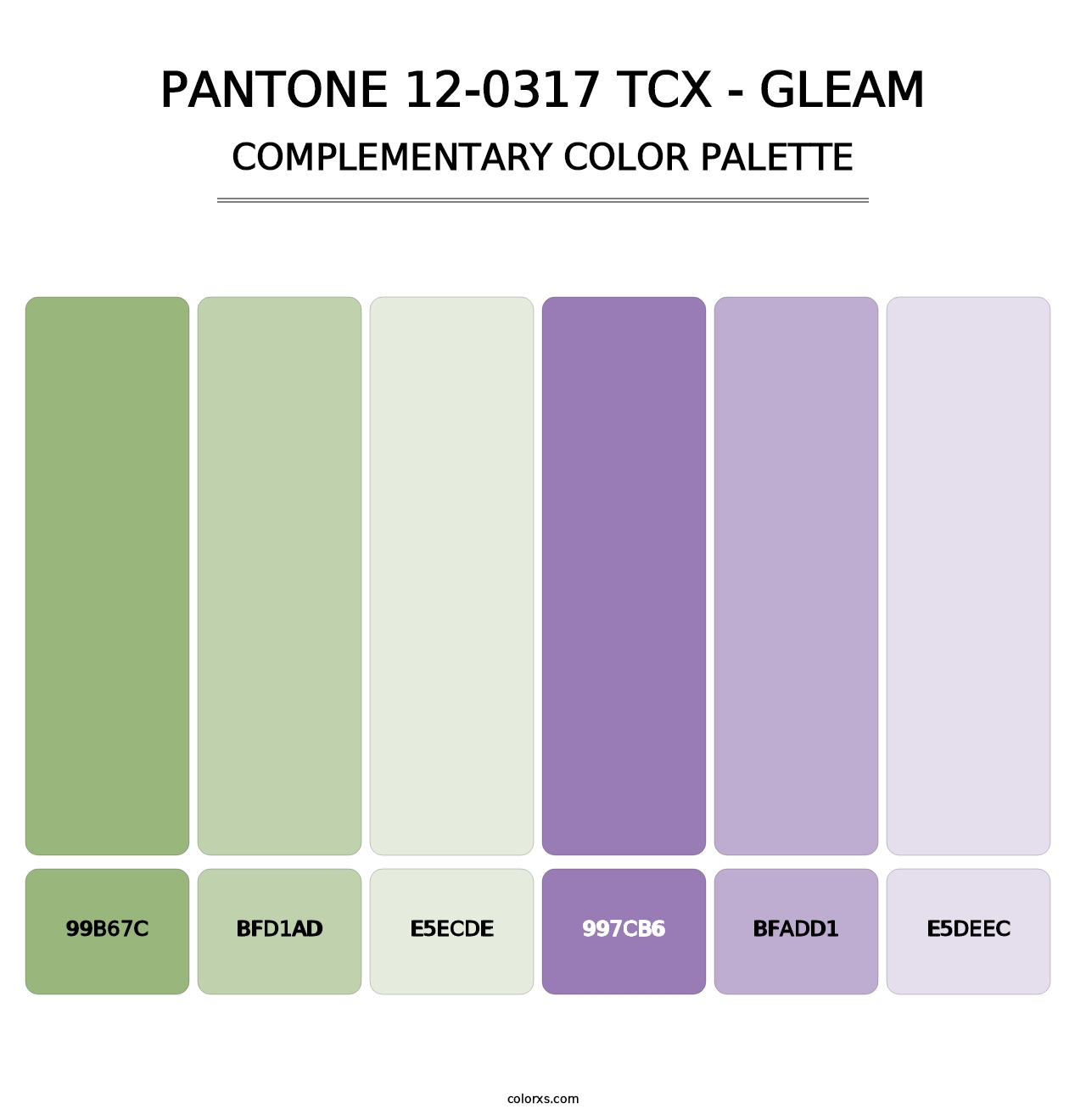 PANTONE 12-0317 TCX - Gleam - Complementary Color Palette