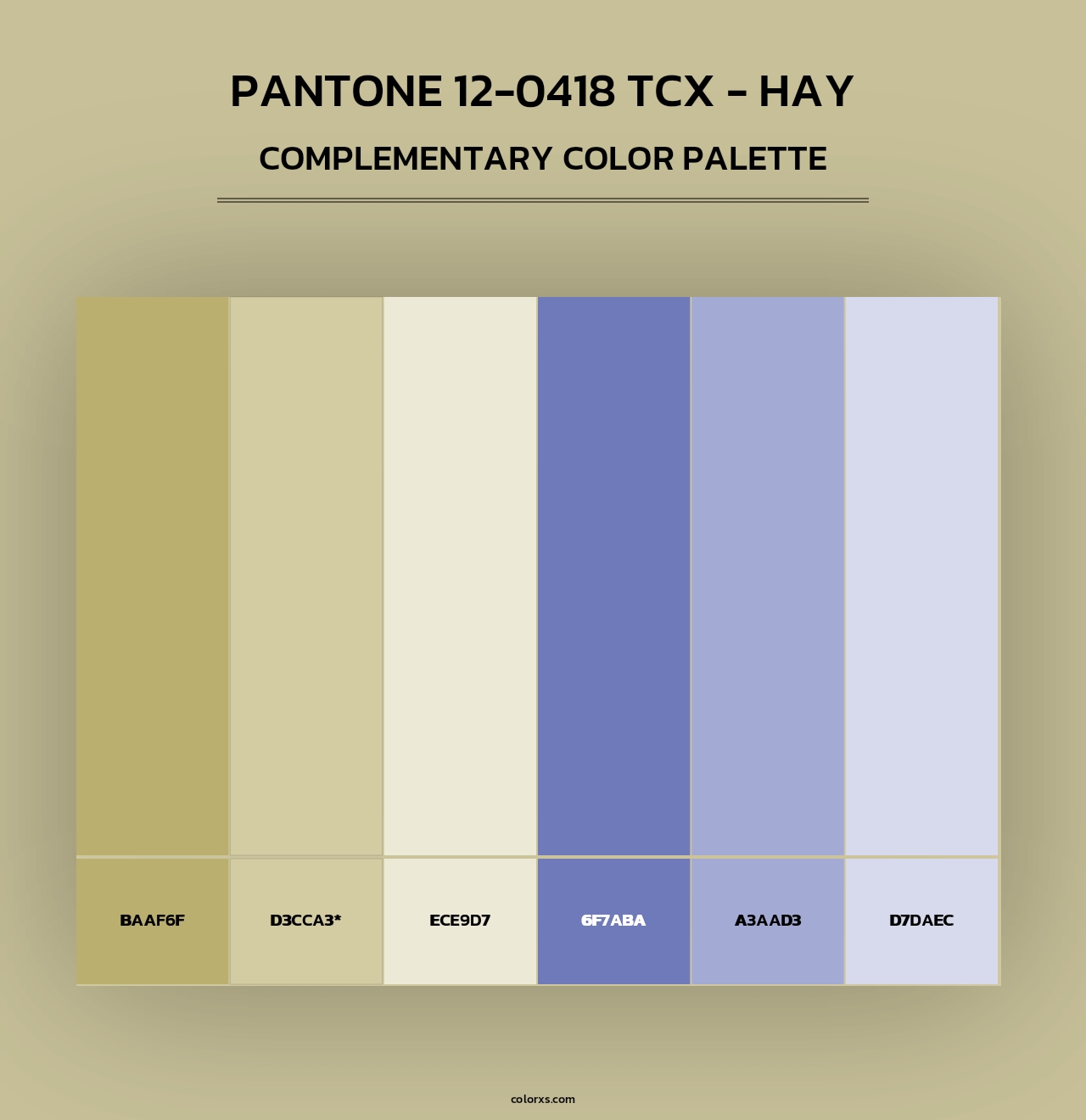 PANTONE 12-0418 TCX - Hay - Complementary Color Palette