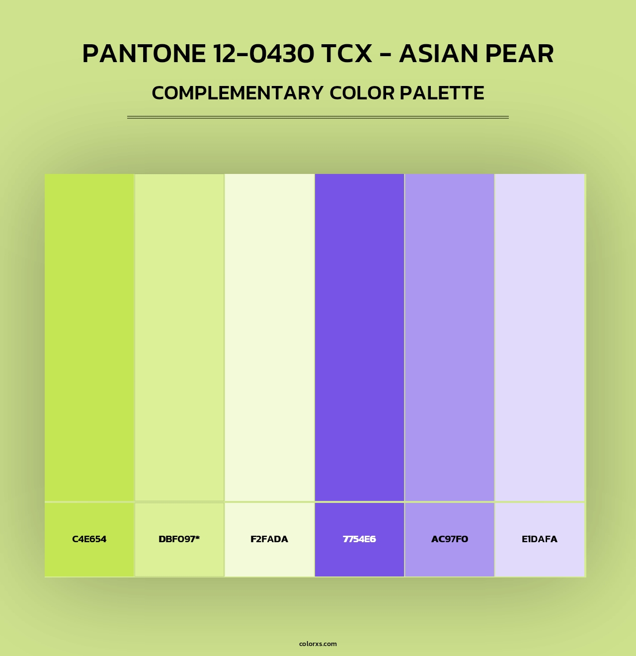 PANTONE 12-0430 TCX - Asian Pear - Complementary Color Palette