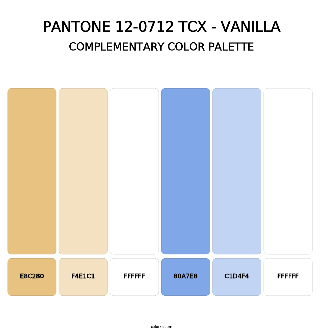PANTONE 12-0712 TCX - Vanilla - Complementary Color Palette