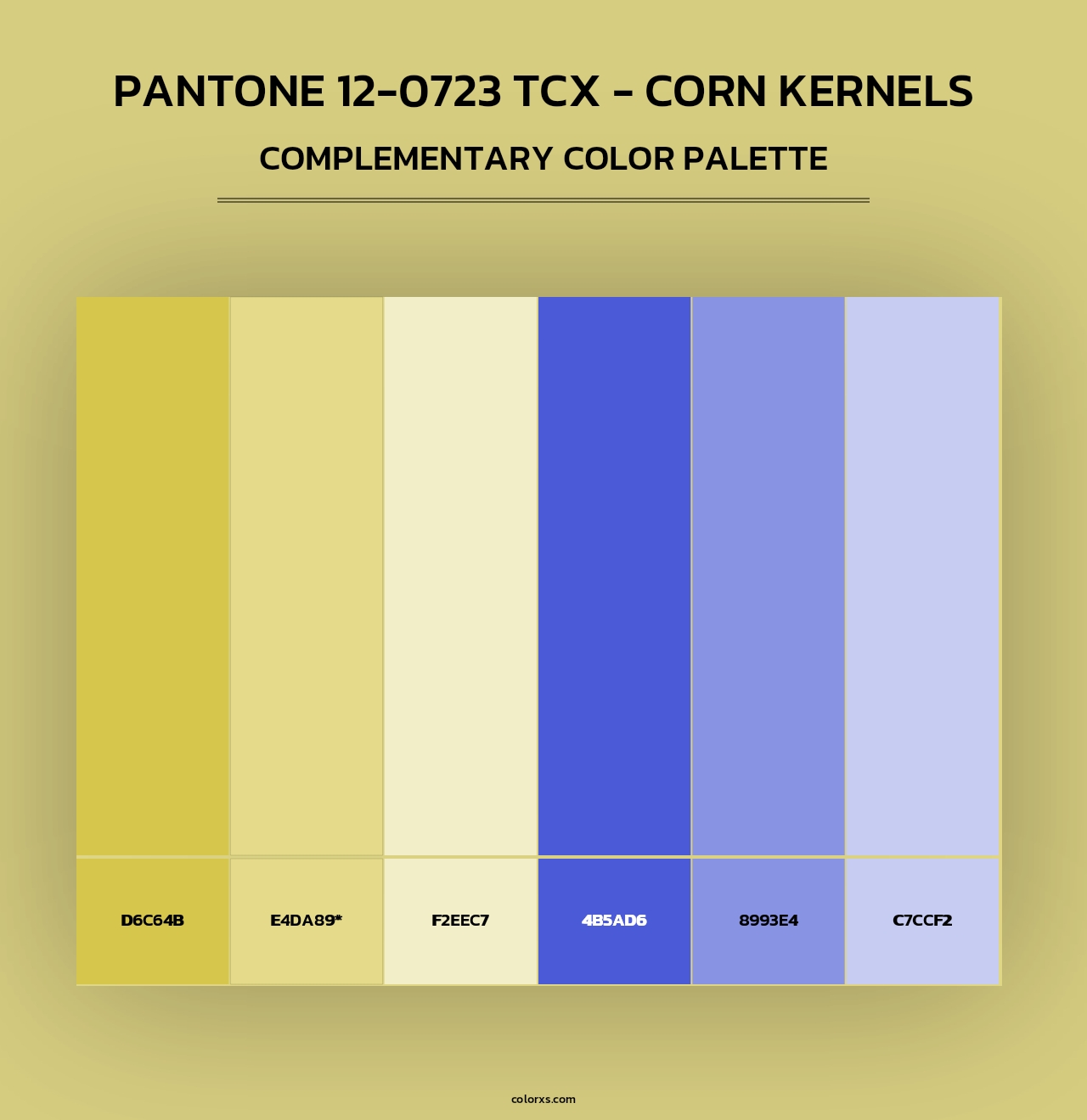 PANTONE 12-0723 TCX - Corn Kernels - Complementary Color Palette