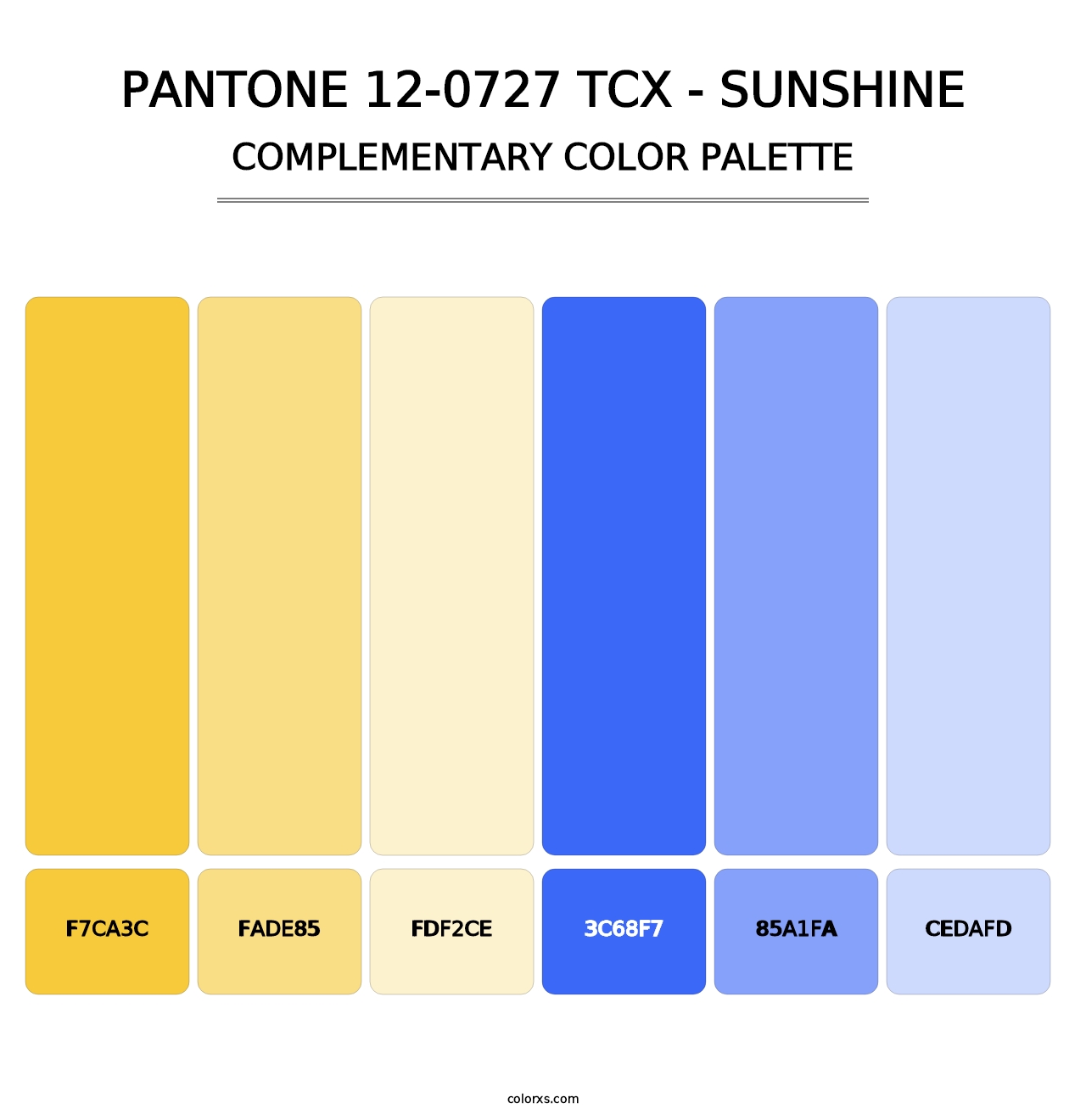 PANTONE 12-0727 TCX - Sunshine - Complementary Color Palette
