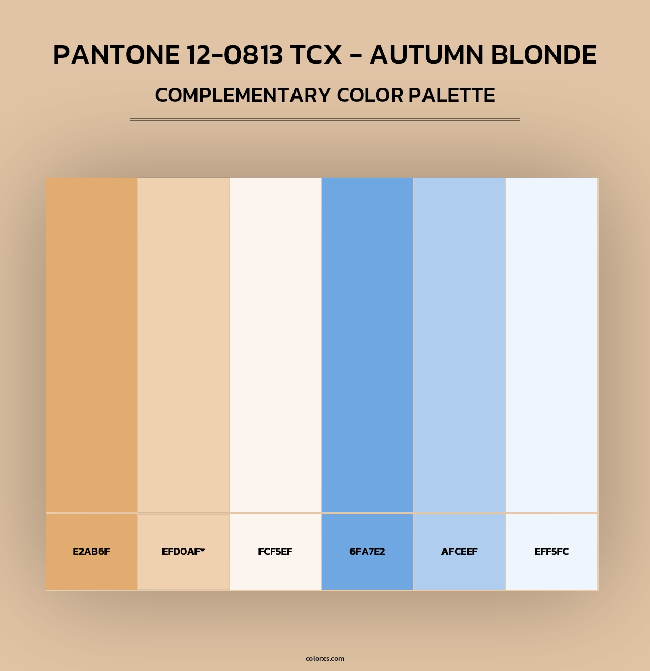 PANTONE 12-0813 TCX - Autumn Blonde - Complementary Color Palette