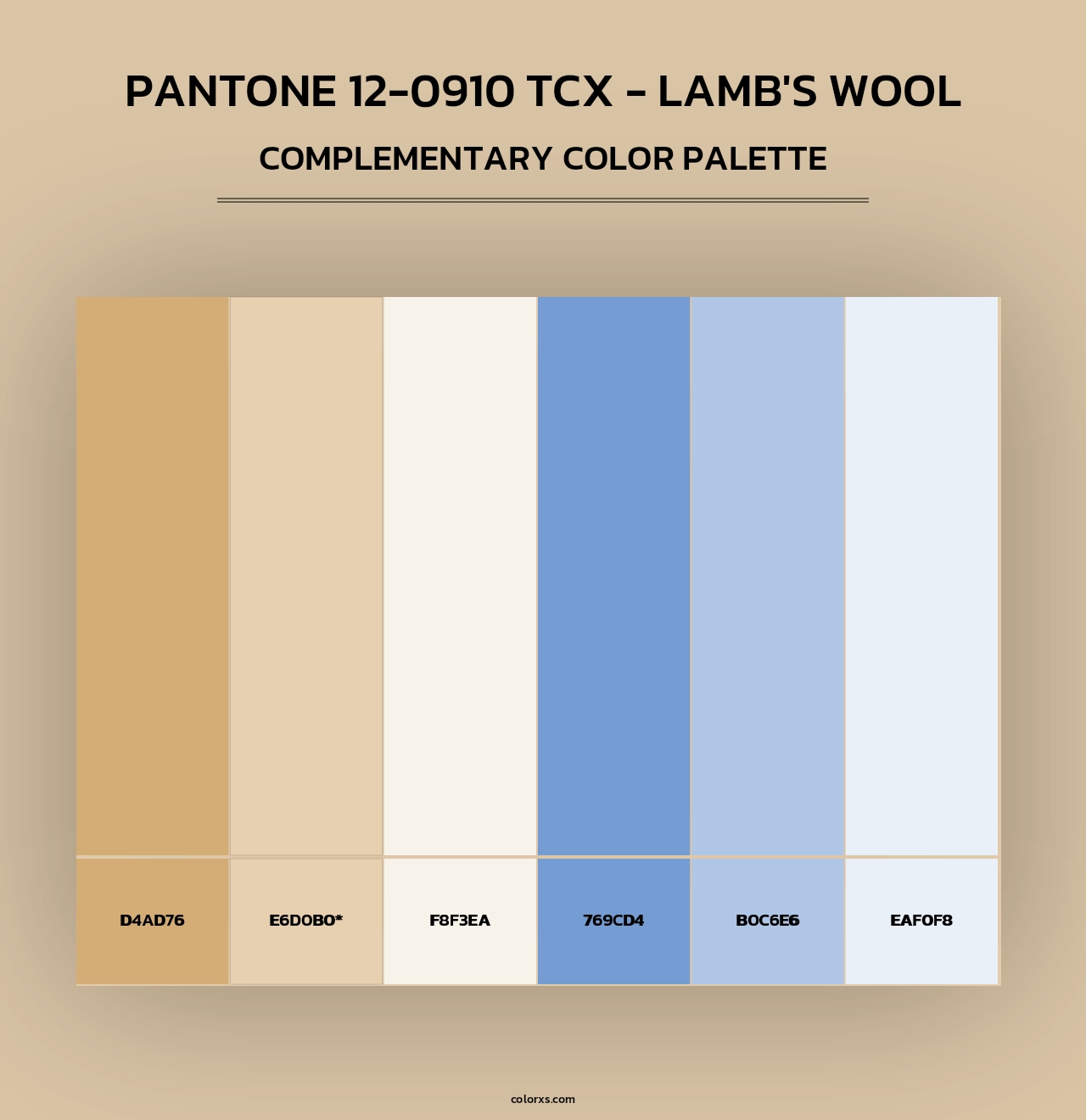 PANTONE 12-0910 TCX - Lamb's Wool - Complementary Color Palette