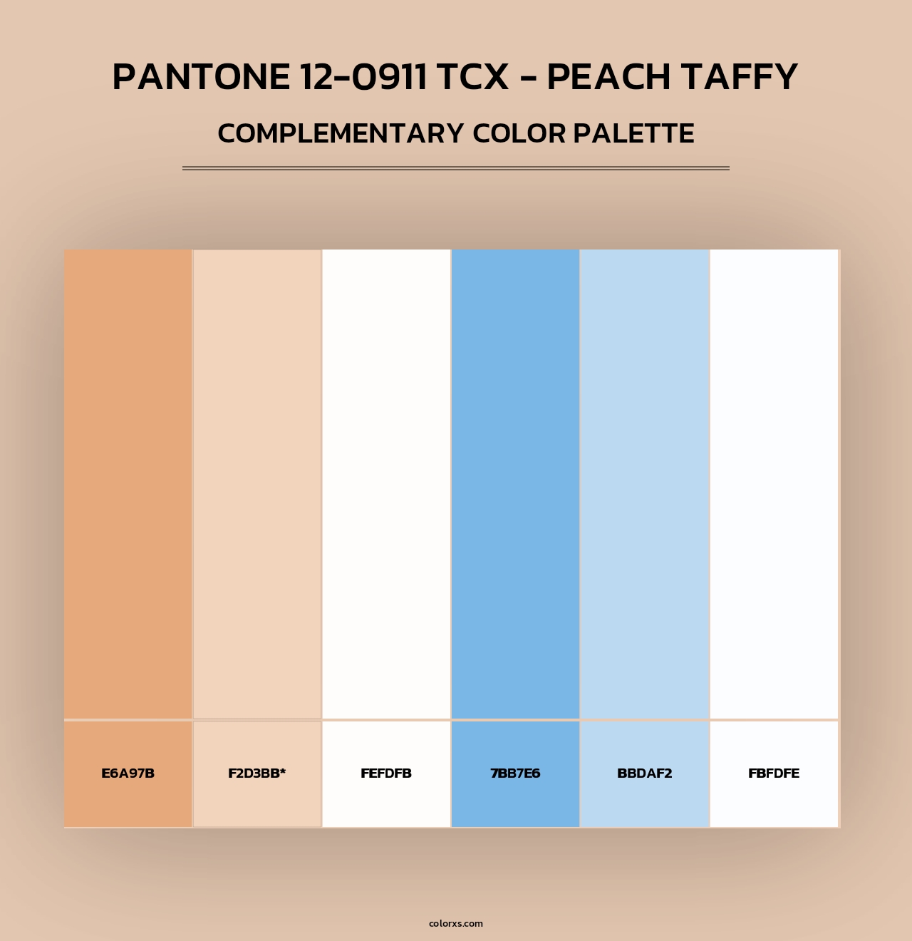 PANTONE 12-0911 TCX - Peach Taffy - Complementary Color Palette