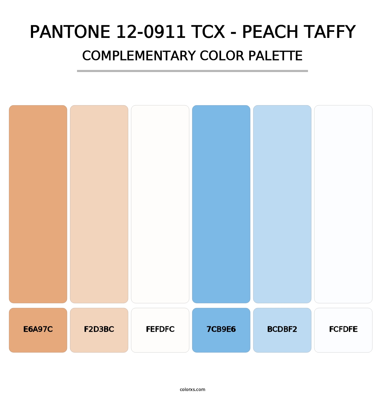 PANTONE 12-0911 TCX - Peach Taffy - Complementary Color Palette