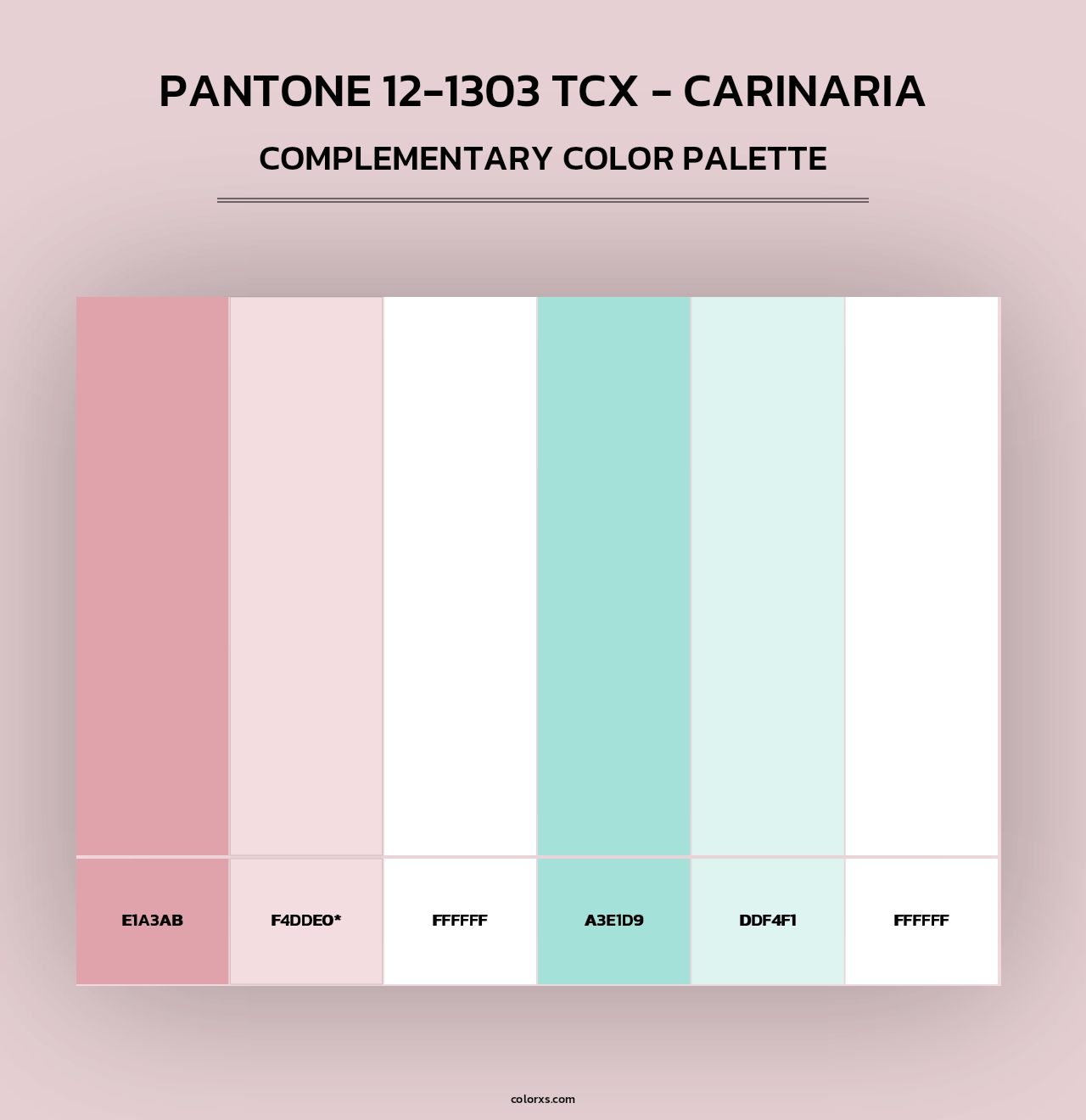 PANTONE 12-1303 TCX - Carinaria - Complementary Color Palette