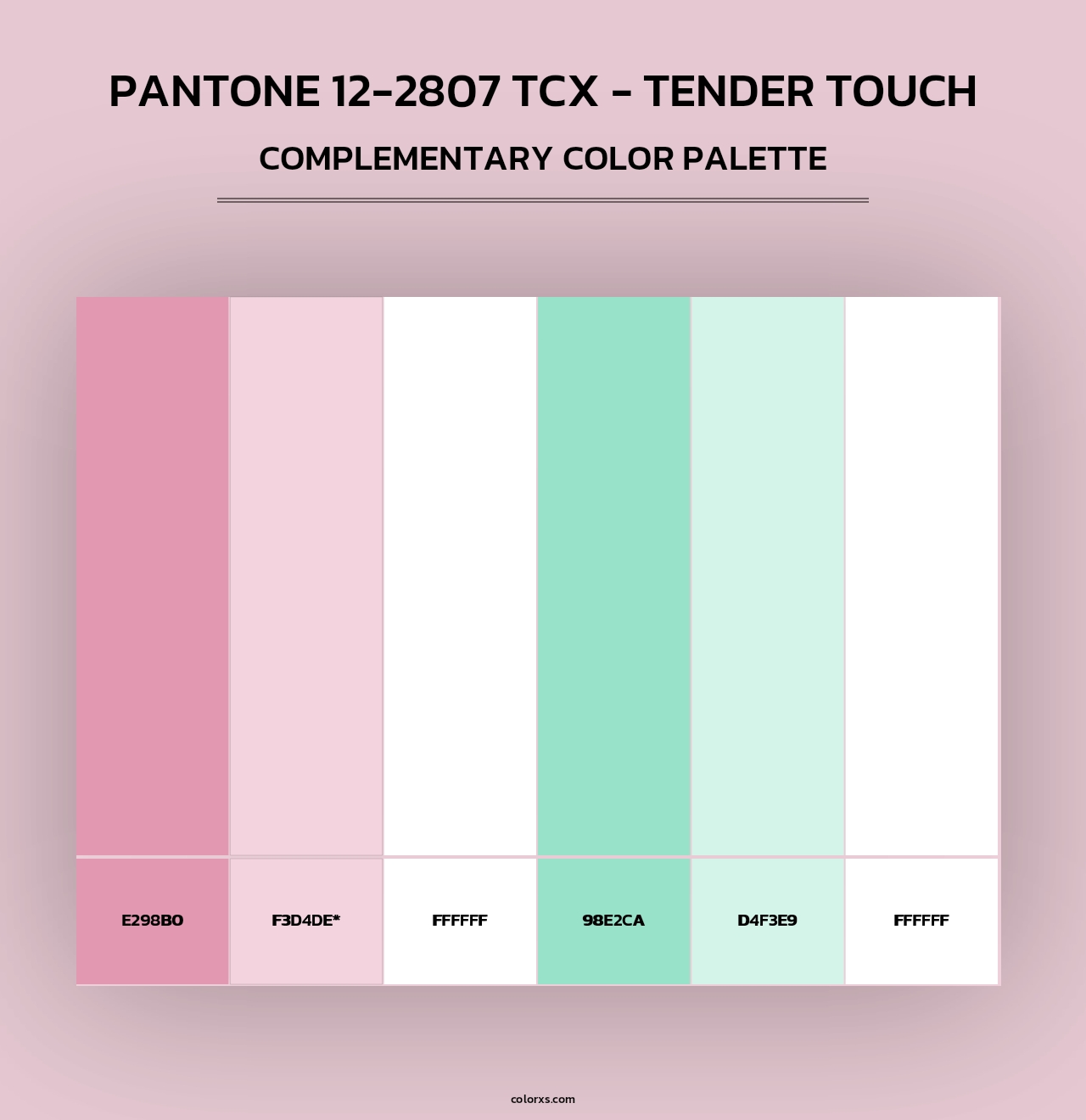 PANTONE 12-2807 TCX - Tender Touch - Complementary Color Palette